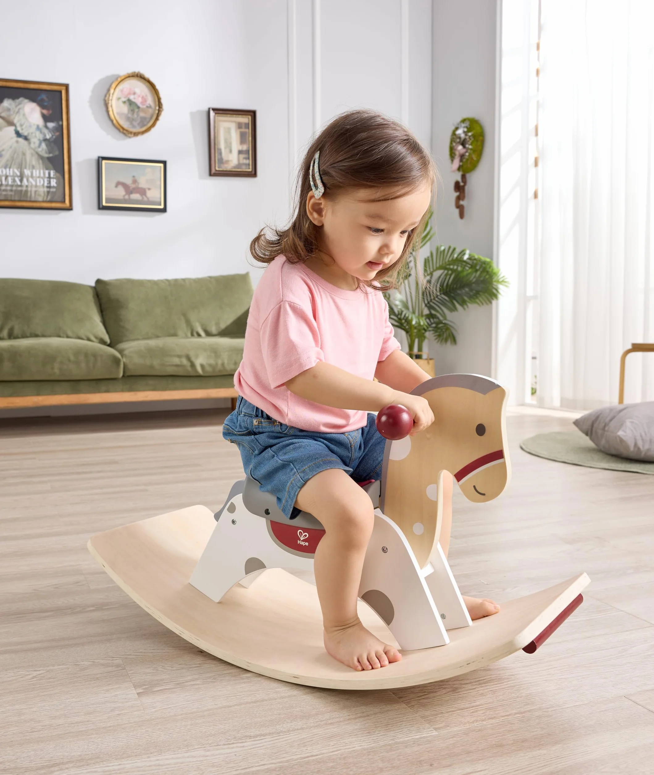 Hape Koń na biegunach 2 w 1, koń na biegunach i deska do balansowania, od 12 miesięcy