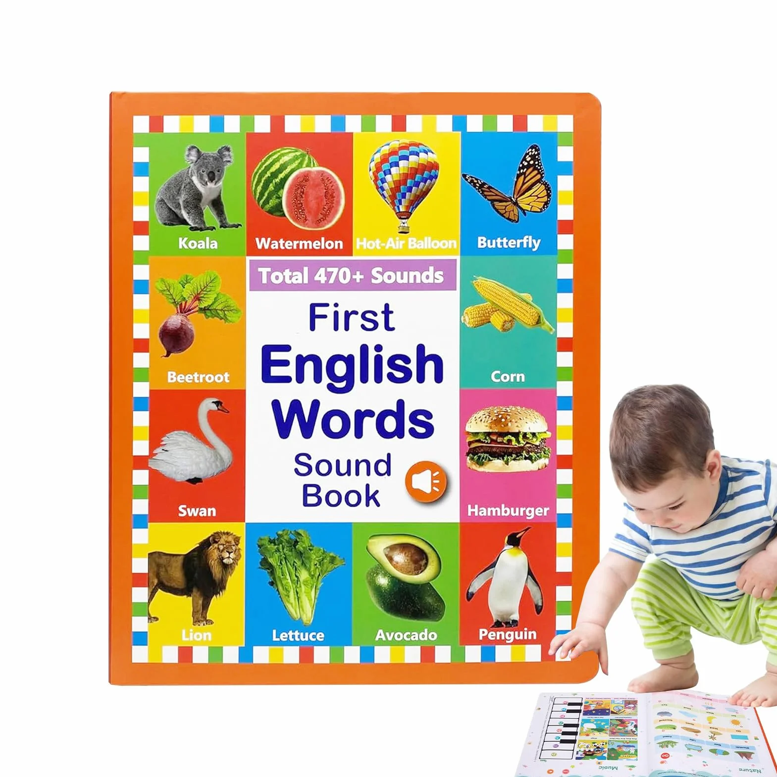 Książka dźwiękowa do nauki angielskich słów Vocabulary dla dzieci 2-6 lat
