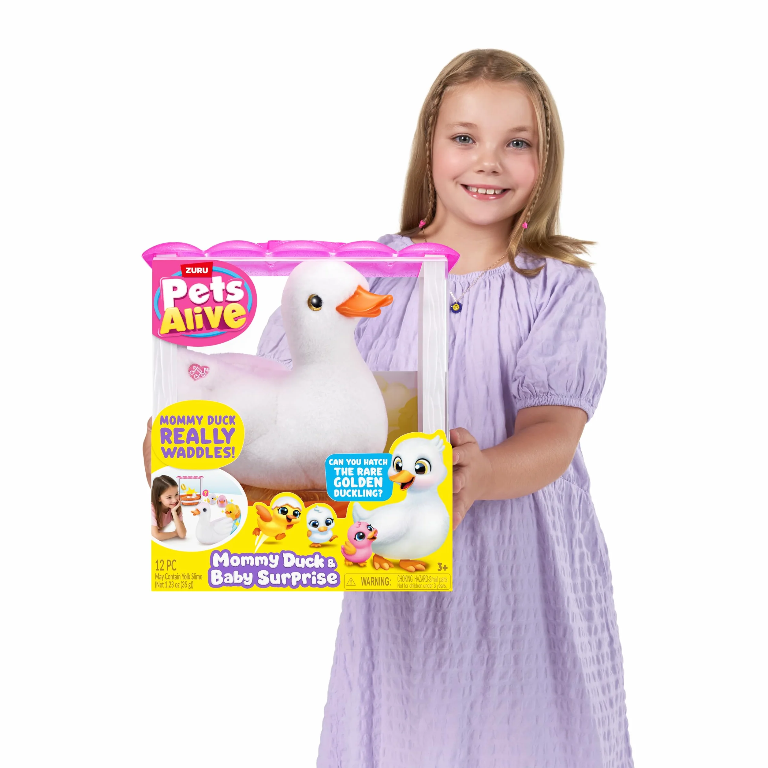 Pets Alive Mama Duck & Baby Surprise od ZURU Słodka interaktywna niespodzianka pluszowa zabawka dla dziewczynek