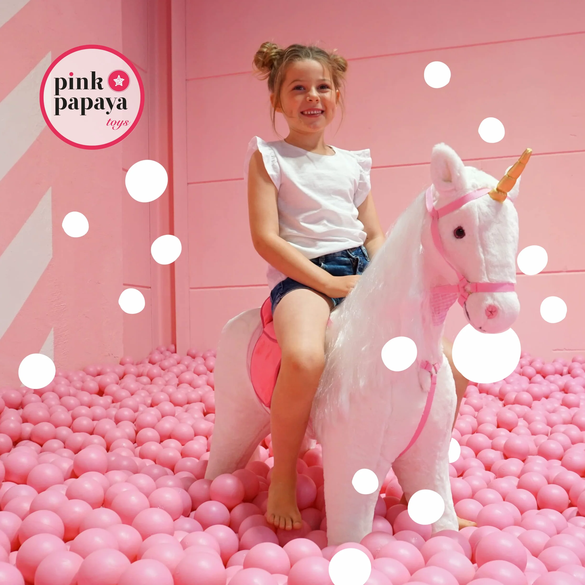 Riesen-einhorn Pink Papaya Pluszowy koń XXL 105 cm – ogromny XXL do jazdy konnej, wspaniały do 100 kg, zabawny koń ze szczotką do siedzenia – marzenie dzieci