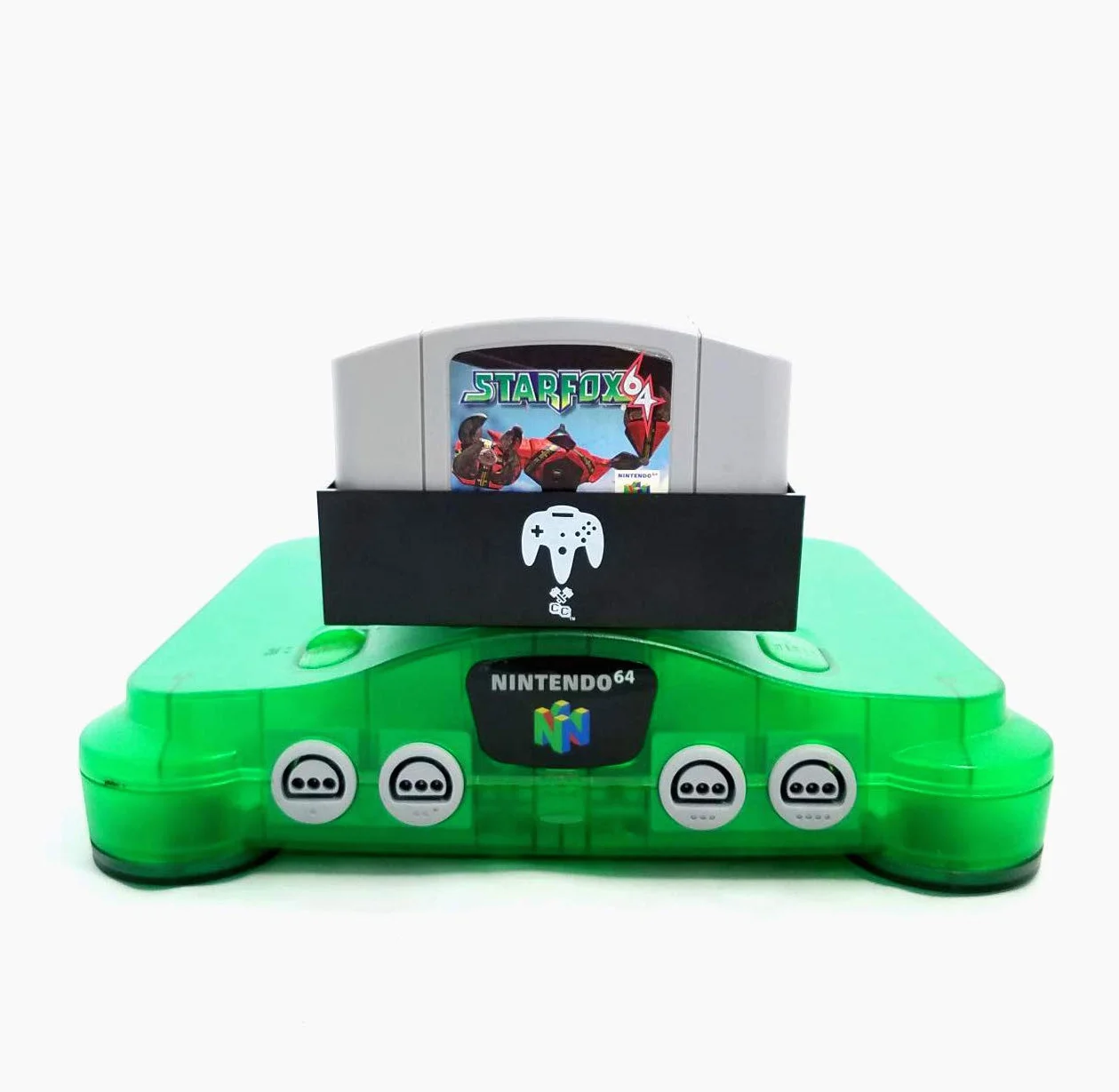 Collector Craft Czarny organizer do gier kompatybilny z wkładem N64, osłona przeciwpyłowa, uchwyt na wkład, Nintendo 64