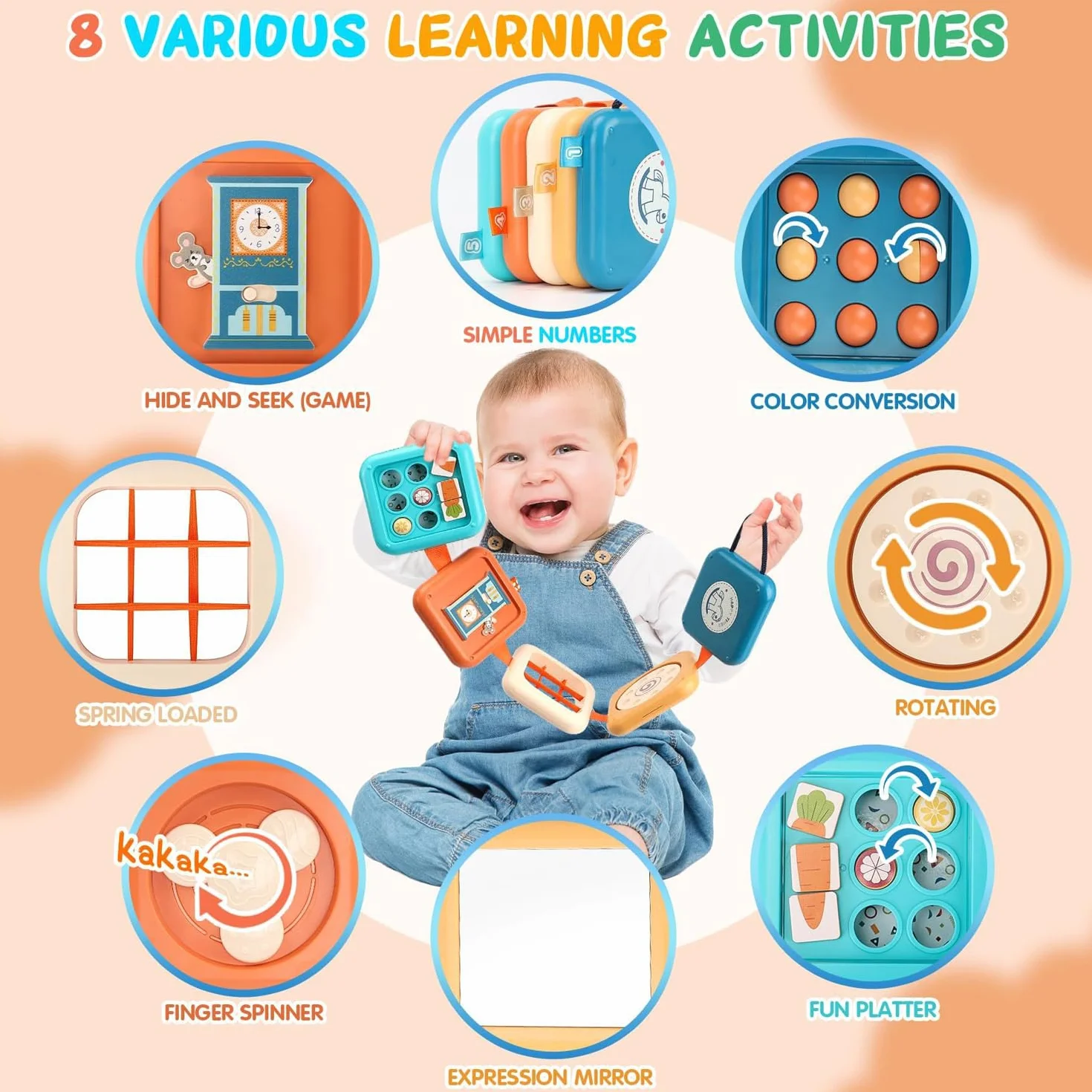 Montessori Zabawka od 1 Roku Życia, Blok Motoryczny, Tablica do Ćwiczeń, Samolot dla Małych Dzieci, Zabawka Sensoryczna dla Niemowląt, Prezent dla Maluchów, Rozwija Motorykę