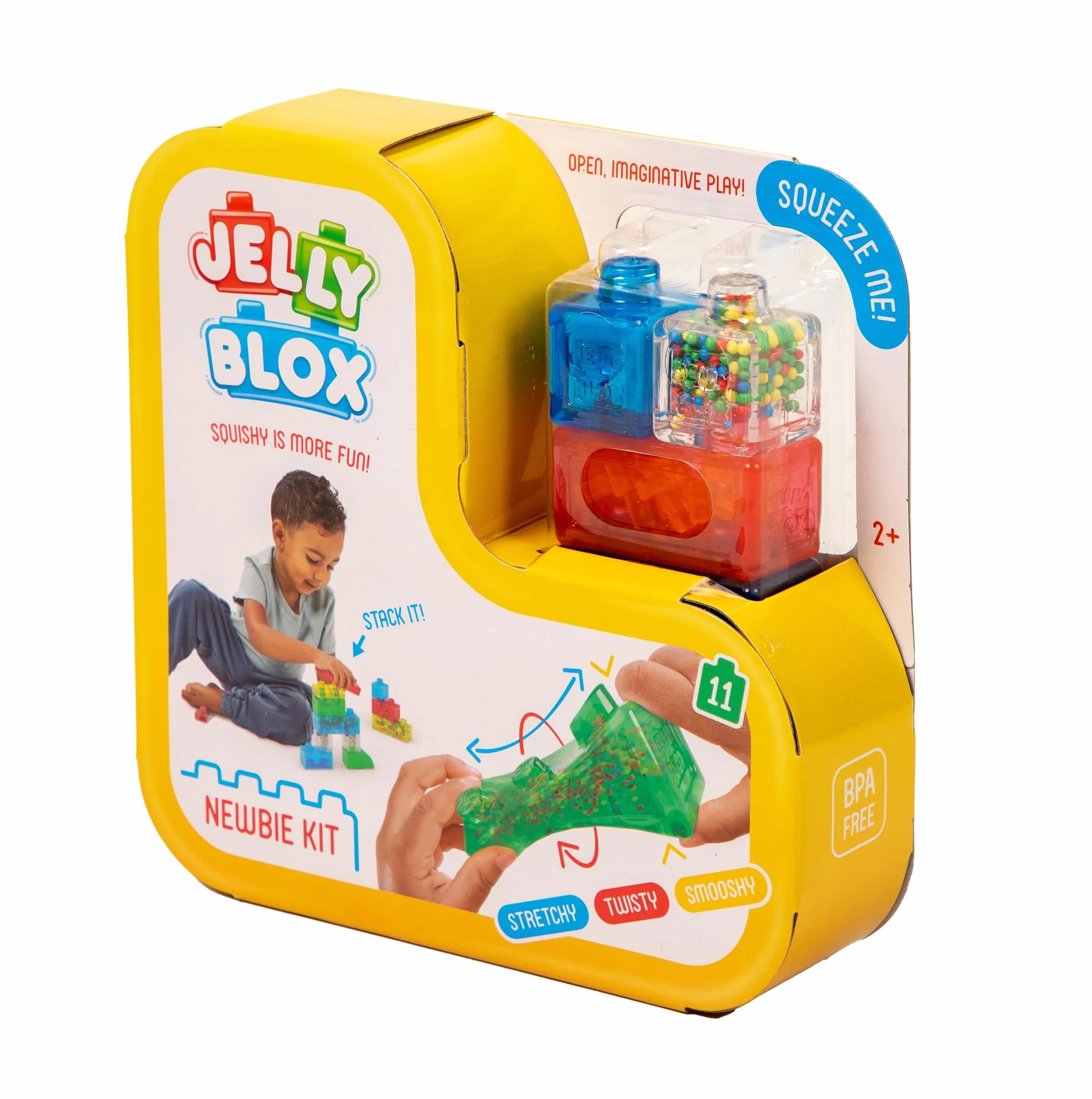 Jelly Blox Zestaw dla początkujących 11 klocków sensorycznych dla malucha i przedszkola