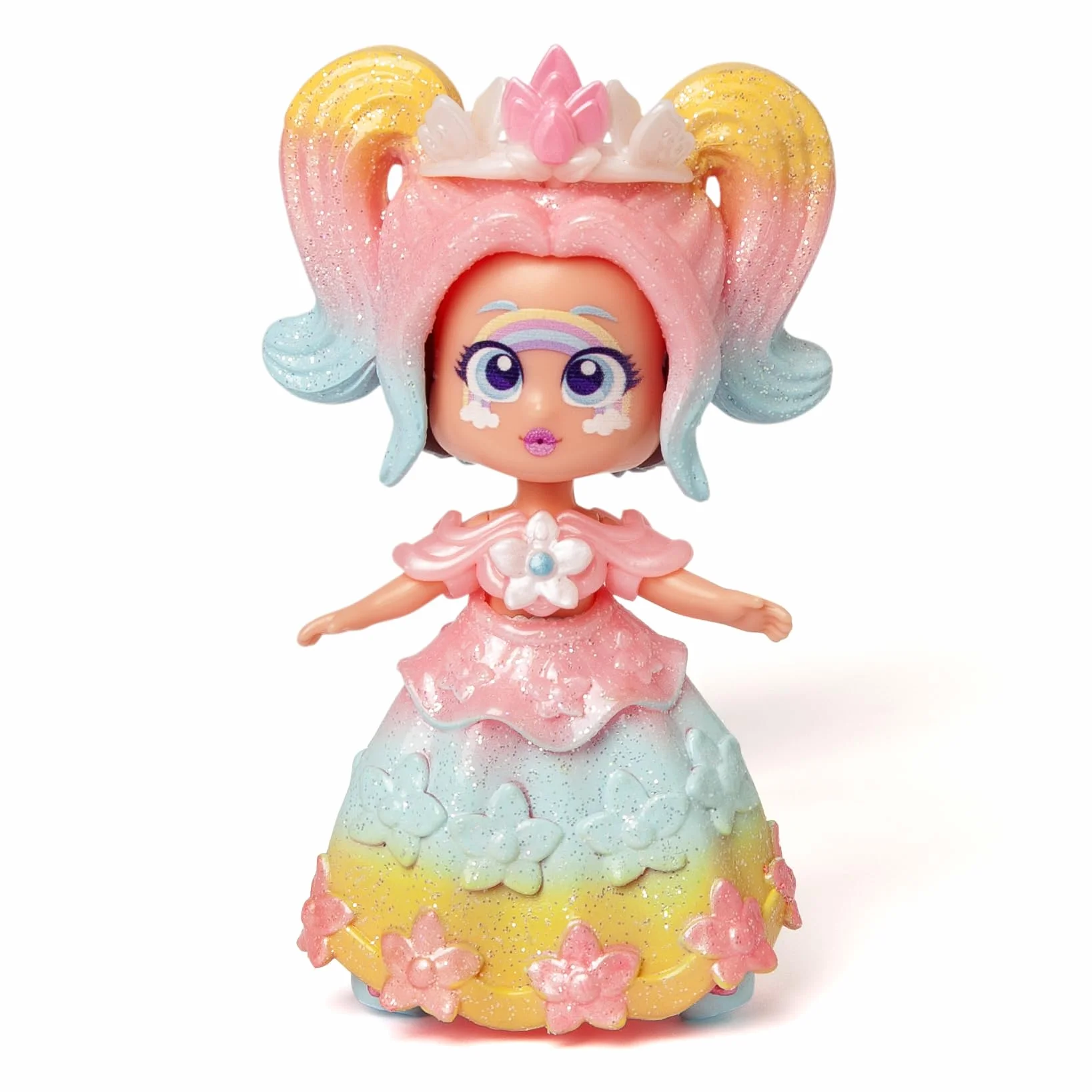 KOOKYLOOS Fairytale Mix & Match Rainbow – lalka fantasy 3 w 1, zawiera 1 lalkę, 1 kostium księżniczki, 1 strój syrenki i 1 strój wróżki