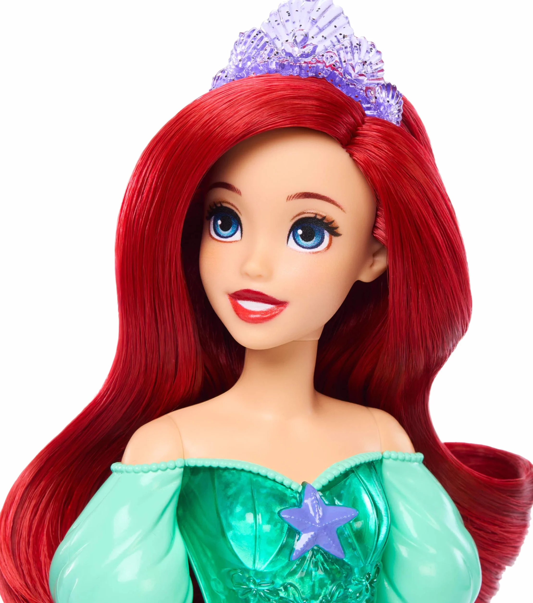 Mattel Księżniczka Disneya Arielka Lalka z punktami zgięcia, błyszczącym ubrankiem i akcesoriami inspirowanymi filmem Disneya, prezent dla dzieci HLW10
