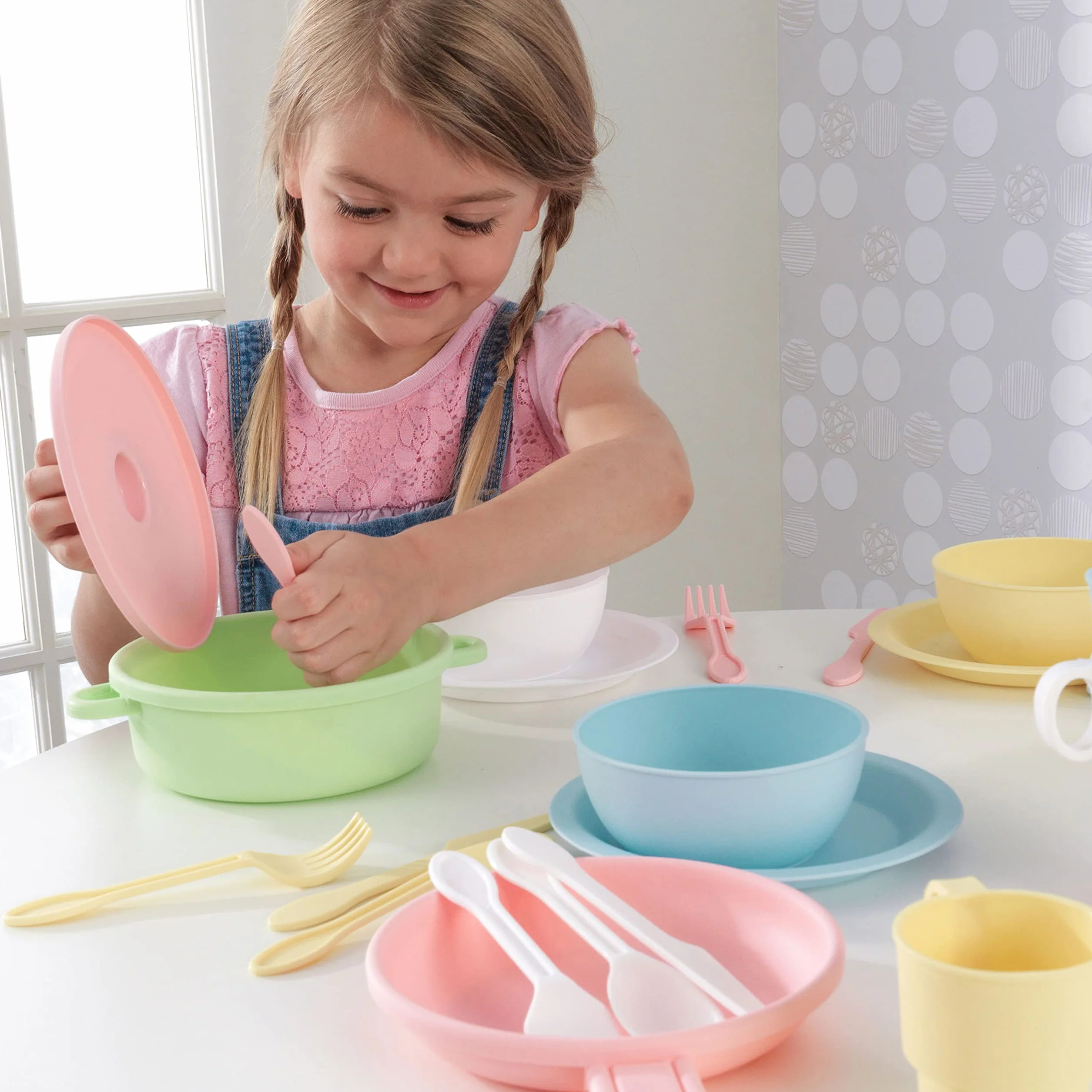 KidKraft 27-częściowy zestaw naczyń do kuchni, akcesoria do gotowania, zabawka dla dzieci od 3 lat, 63027