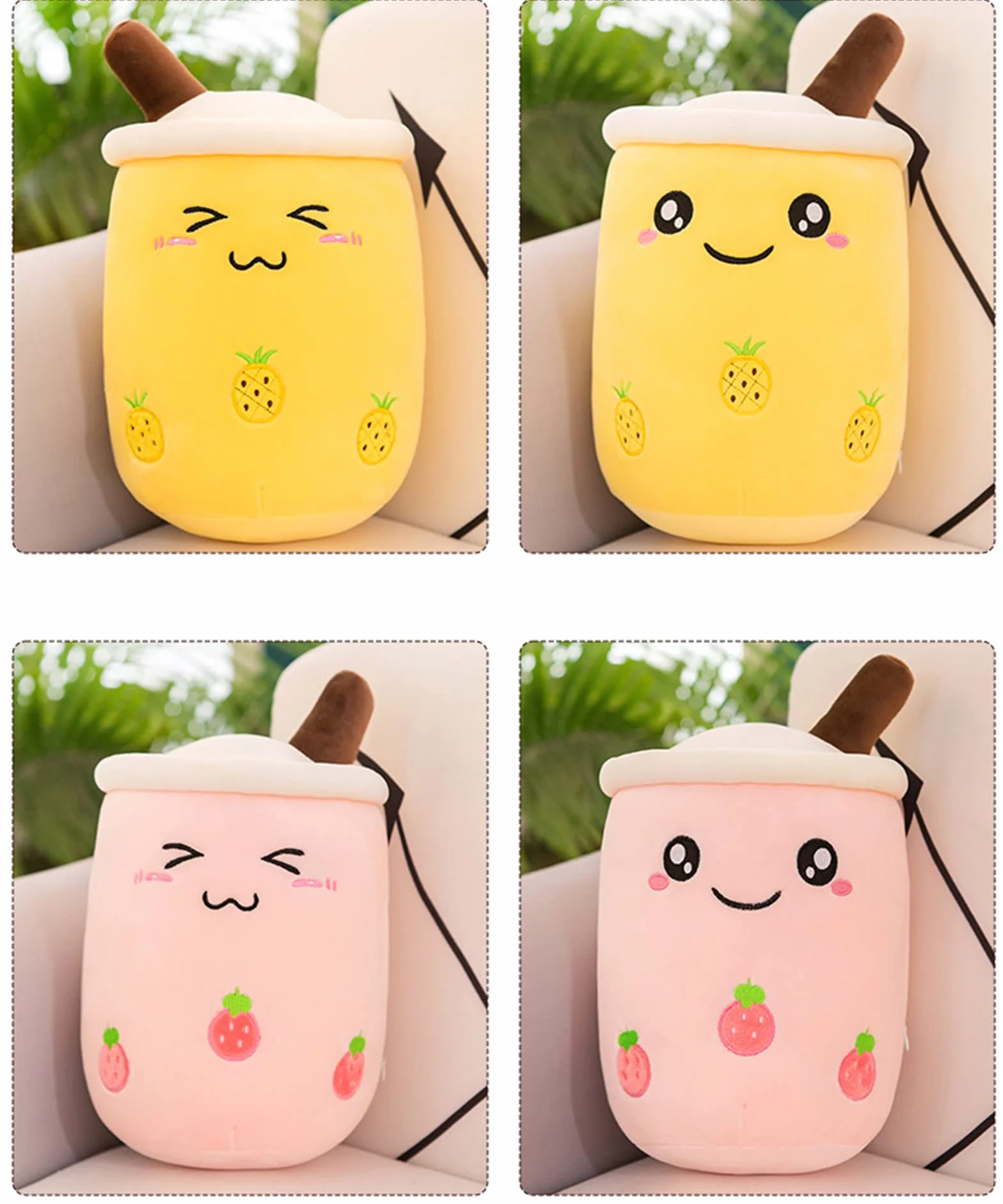Bubble Tea pluszowe zwierzątko Boba, przytulanka, miękka maskotka do herbaty, miękka lalka, filiżanka do herbaty, poduszka dla dzieci (niebieska wąż, 25 cm)
