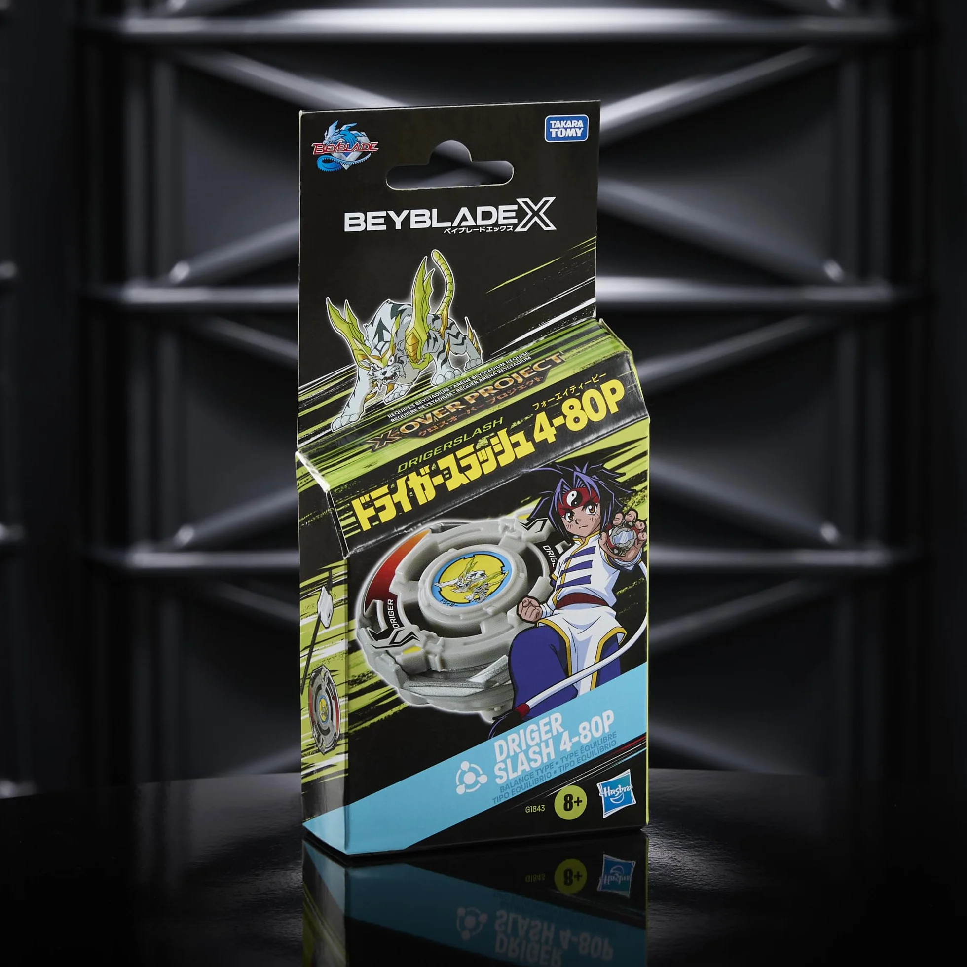 Pakiet startowy Beyblade X X-Over Project Driger Slash 4-80P z bączkiem i wyrzutnią