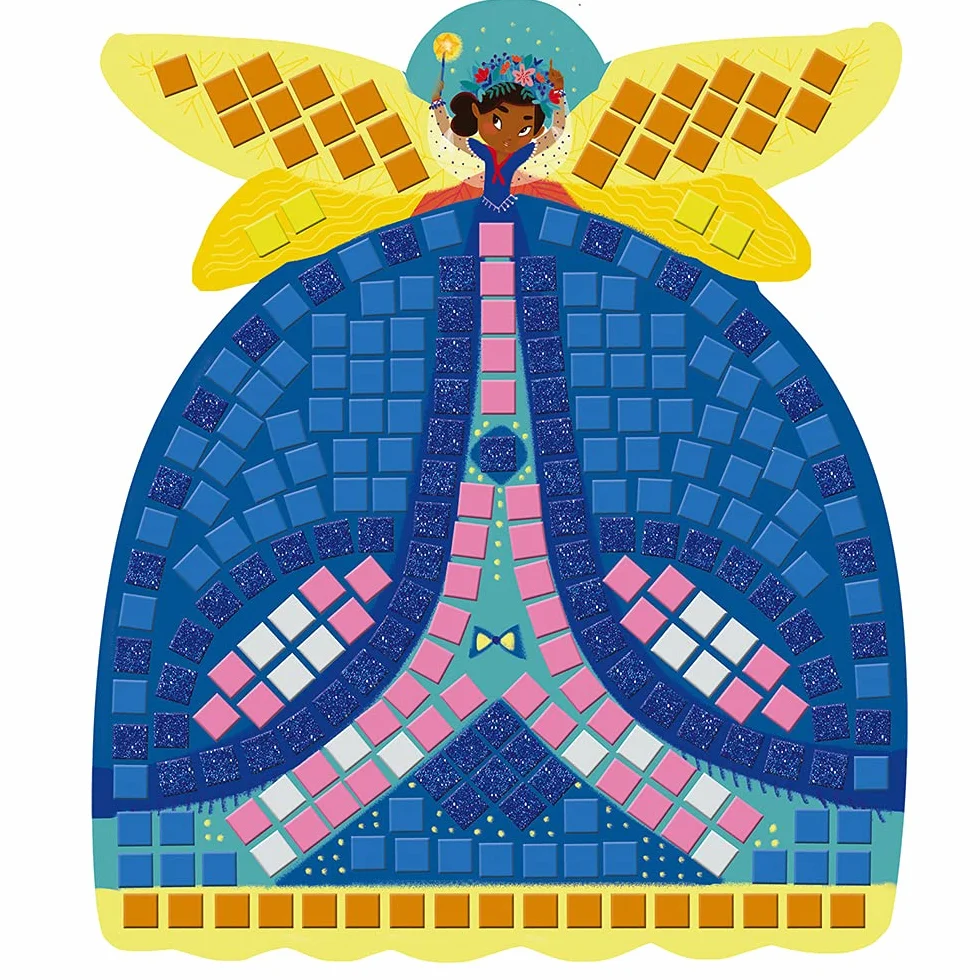 Janod - Fairies Foam Mosaics Box - Les Ateliers du Calme - kreatywny zestaw rekreacyjny dla dzieci - motoryka precyzyjna i nauka koncentracji - od 5 lat, J07960