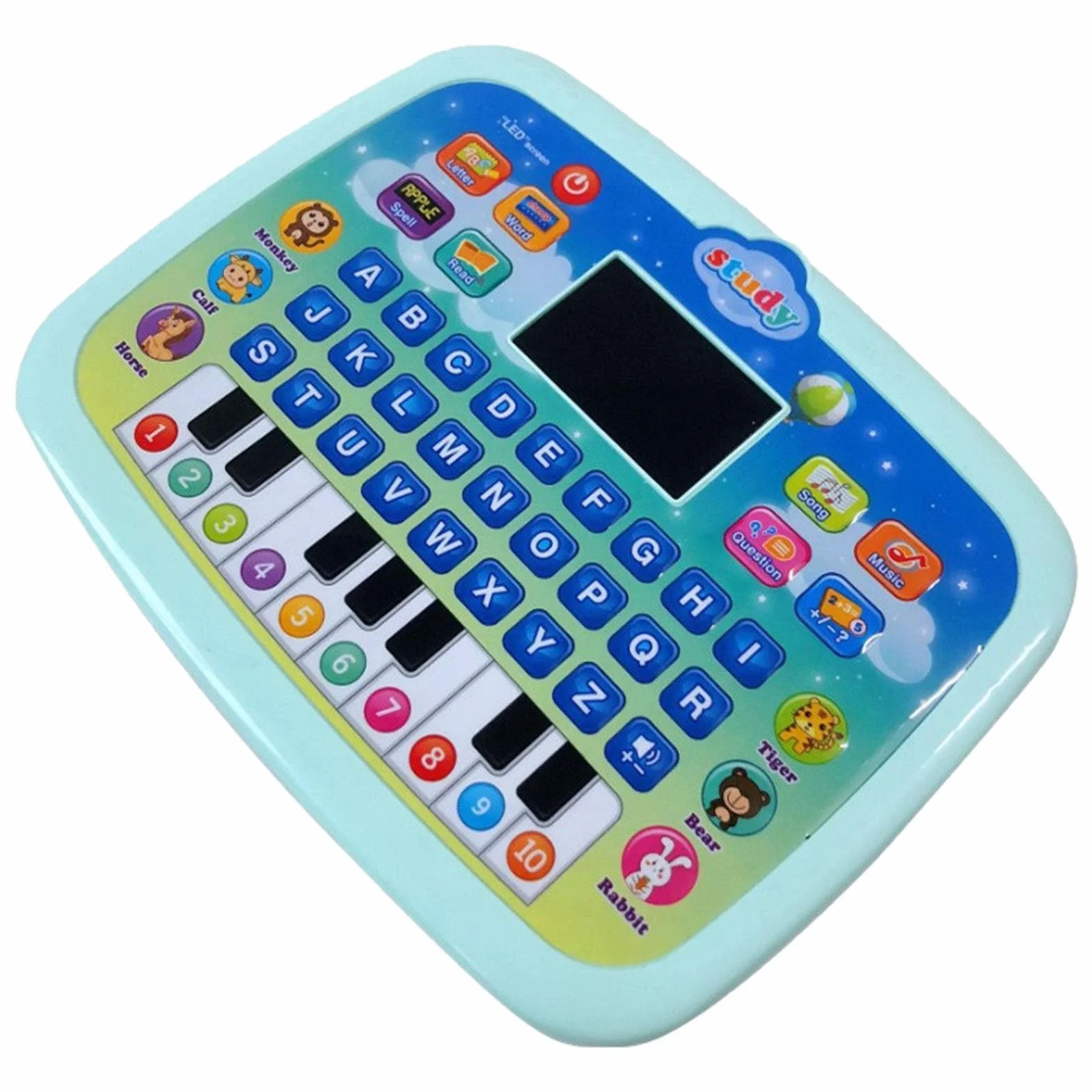Learning Tablet - Kids Educational Laptop, English Learnings Toy with LED Screen, Fun Feature, Early Education Essential, Learning Device for Boys Girls 1-4 Years Old Preschool Pink Green