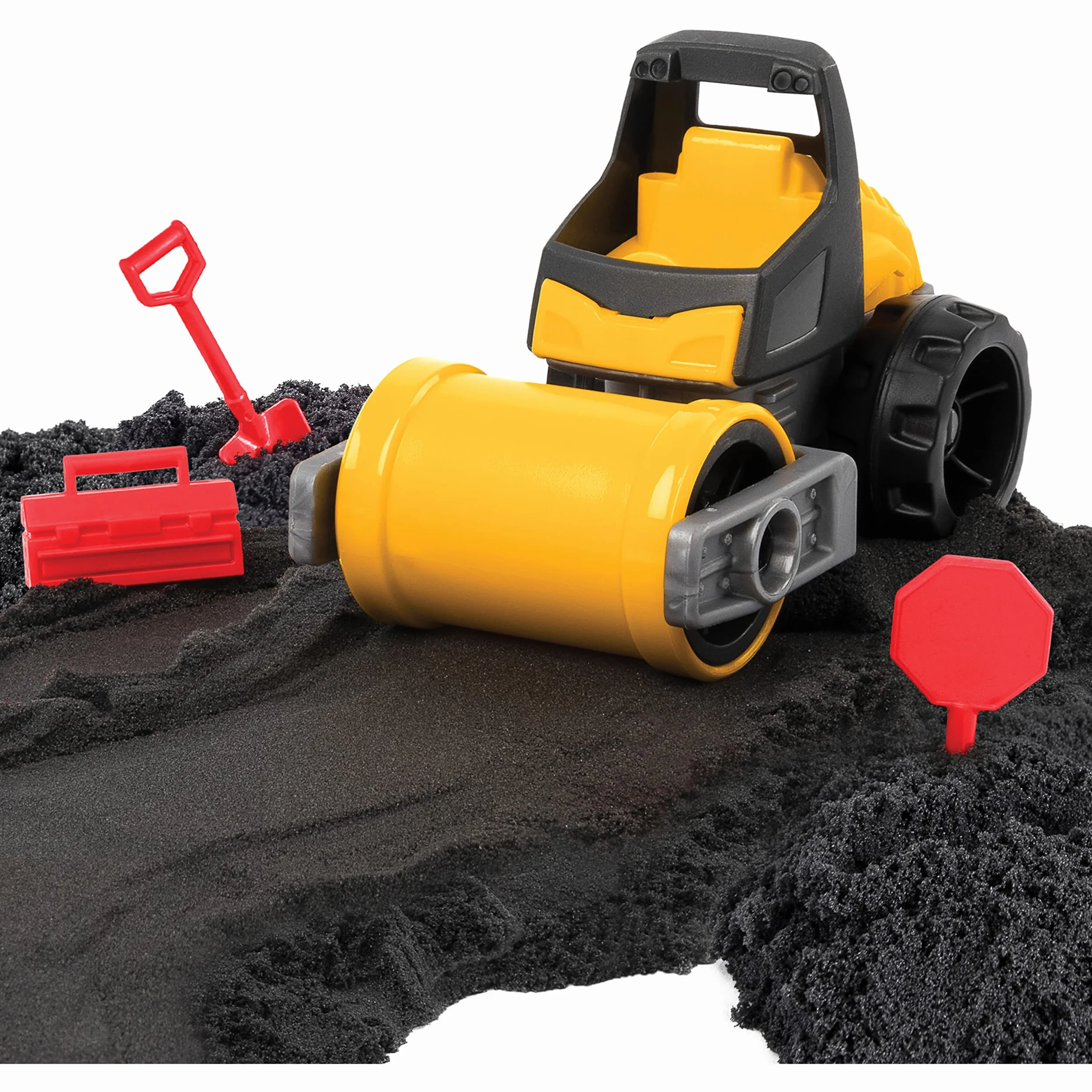 Kinetic Sand Kop i burz, czarny piasek kinetyczny z pojazdem, dla dzieci od 3 lat