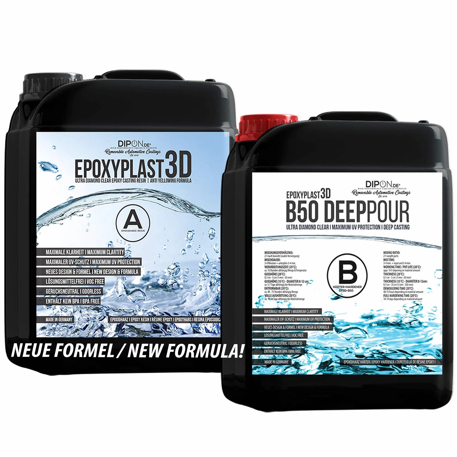 15,0 kg Ultra przezroczysta żywica epoksydowa EpoxyPlast 3D B50 DEEP POUR dwuskładnikowy efekt wody I doskonała ochrona przed promieniowaniem UV Biżuteria I żywica odlewana I produkt przezroczysty