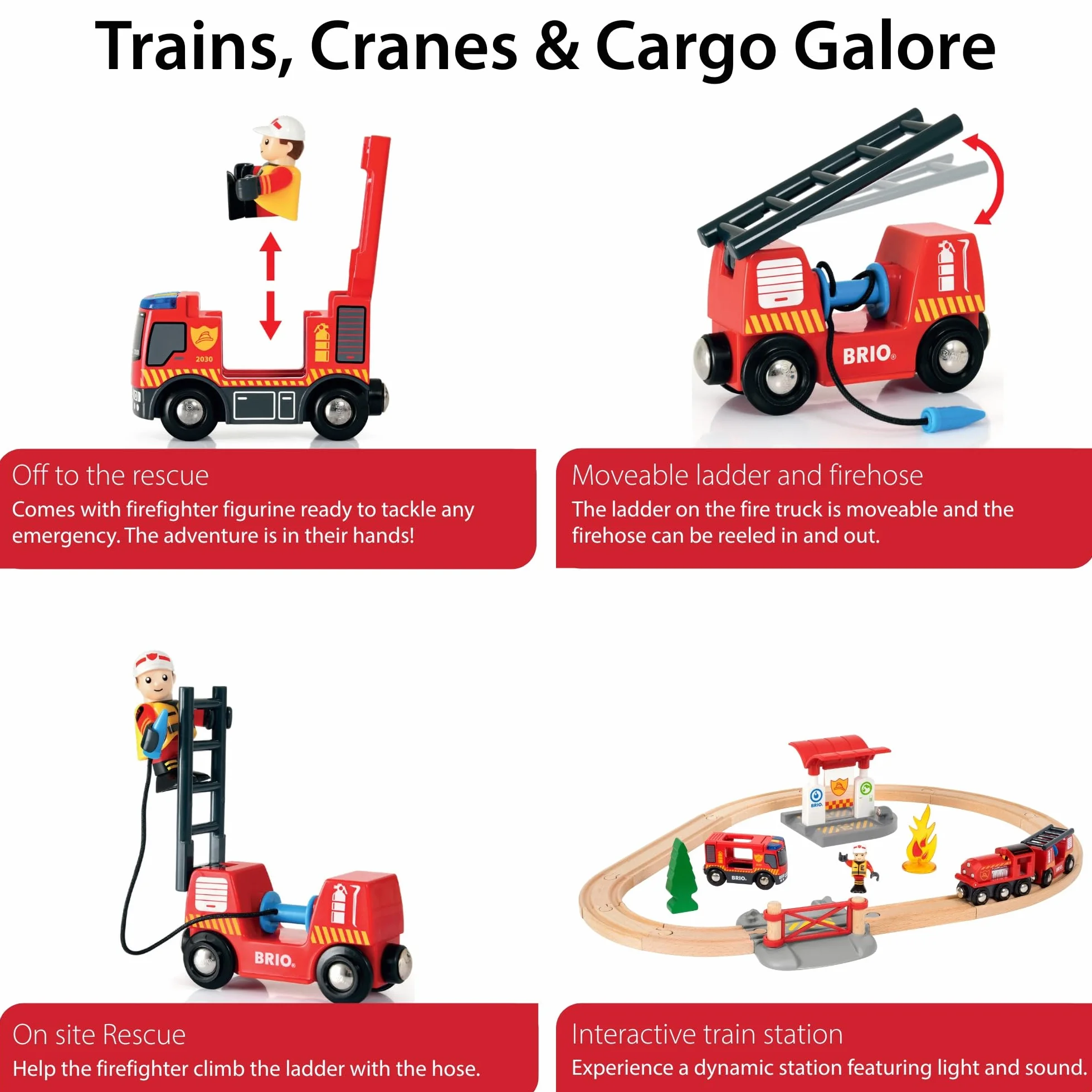 BRIO World - Bahn Feuerwehr Set