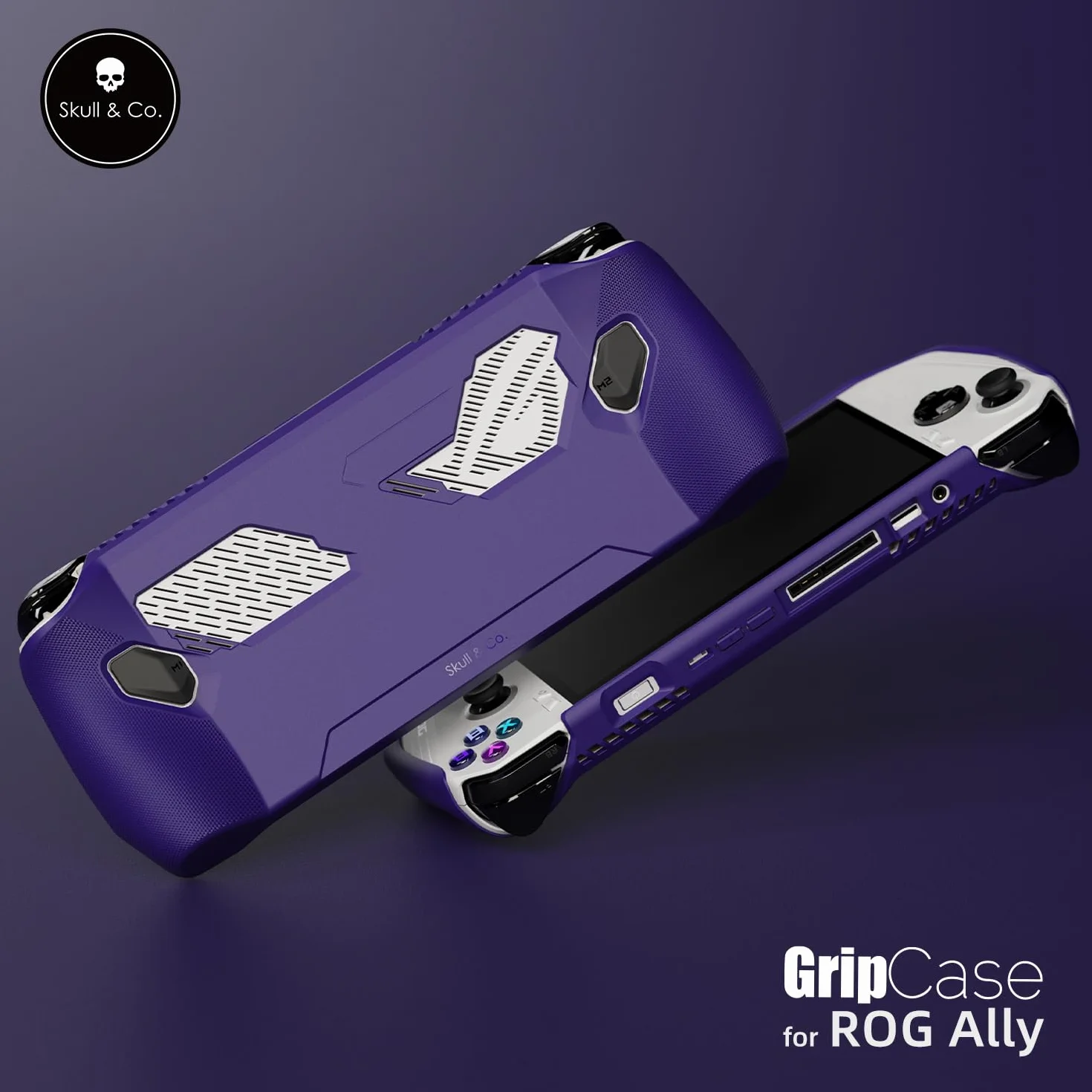 Skull & Co. GripCase Ally for ROG Ally: A Soft Protective Case with Textured Grips Full Protection and Stand, Absorption Non-Slip and Anti-Scratch Cover Design - Frosted Clear