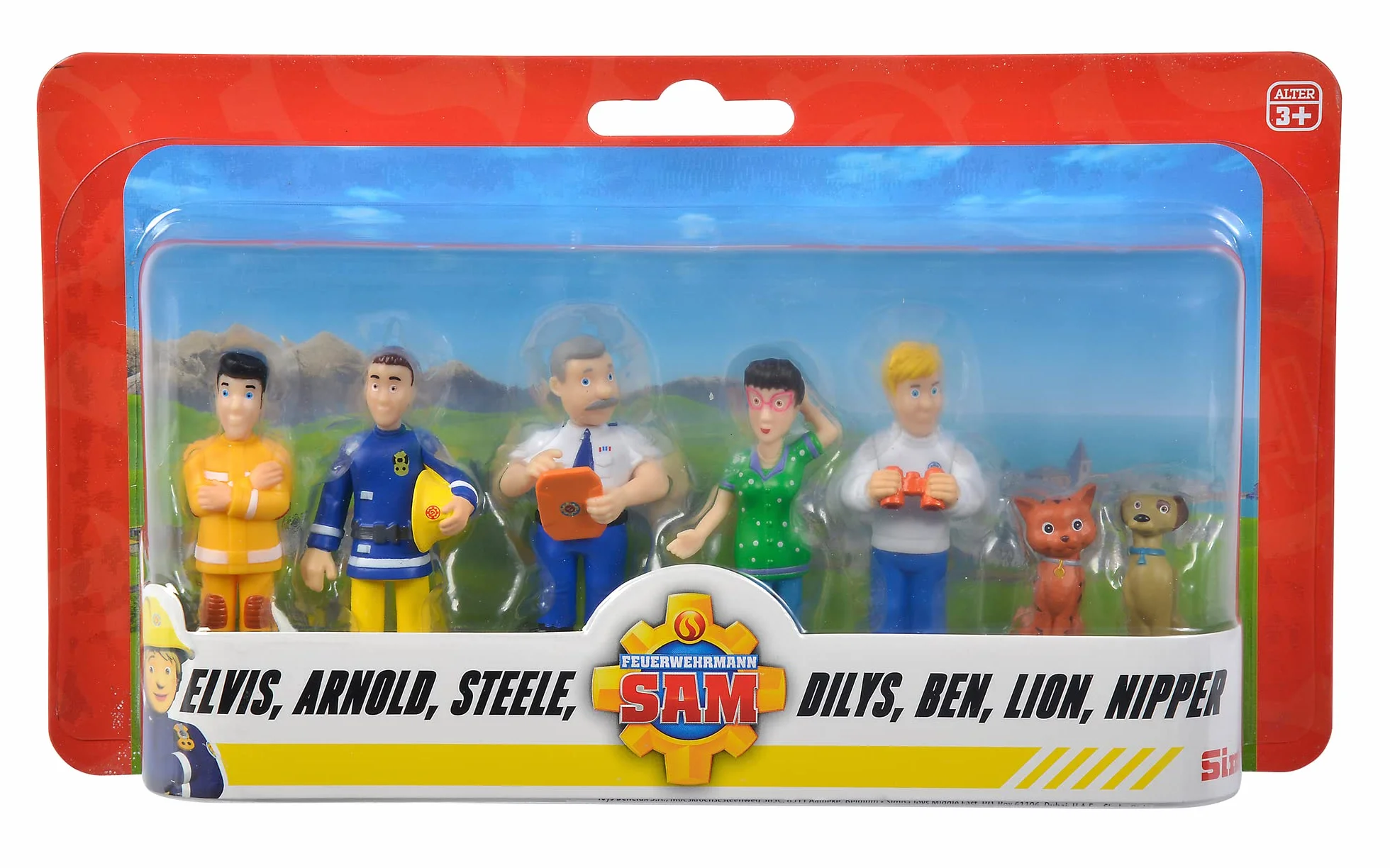 Simba 109252538 – strażak Sam, zestaw 6 figurek, 2-krotne sortowanie, dostawa tylko jednej wersji, figurki 5-7 cm, od 3 lat