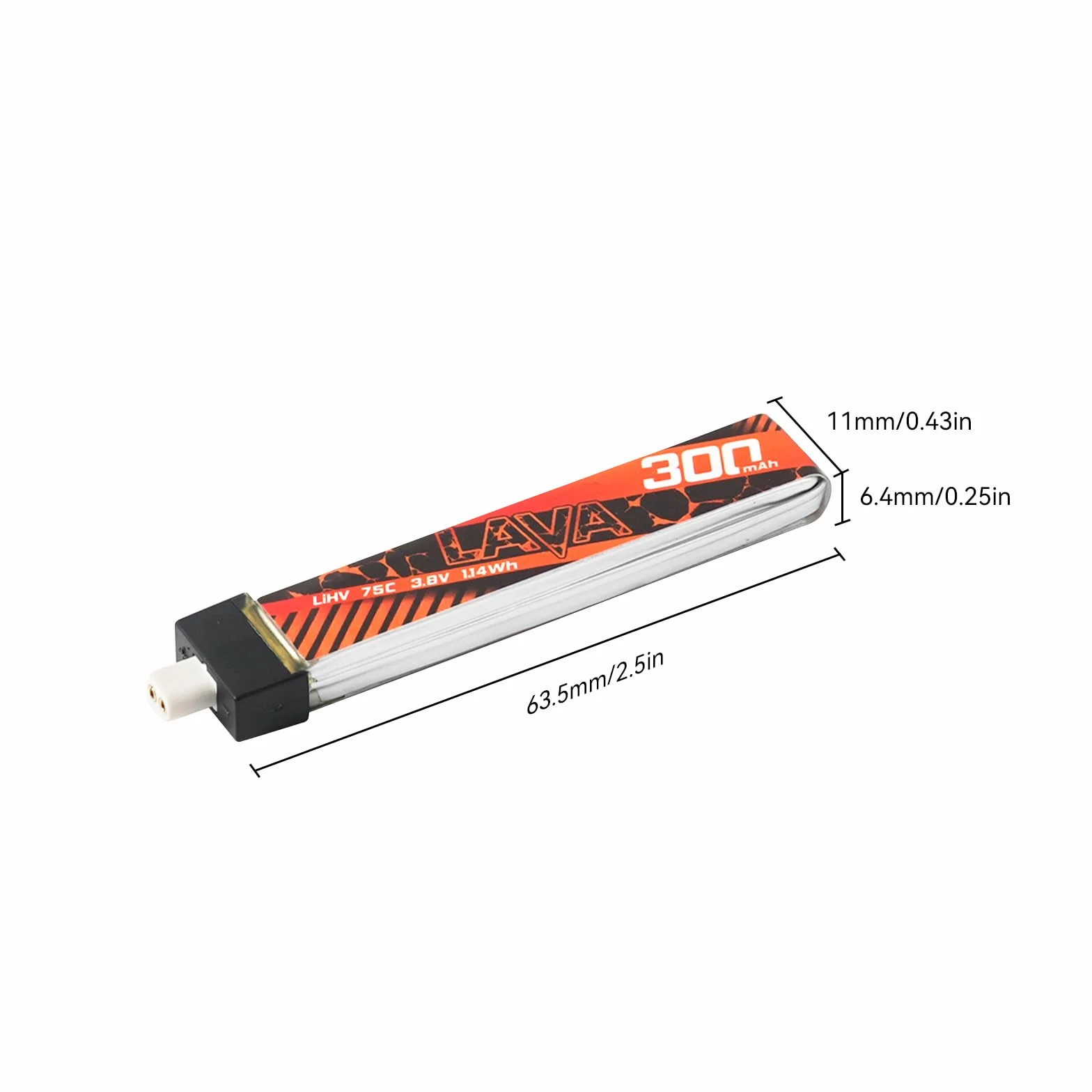 BETAFPV 5 sztuk Lava 1S 300 mAh akumulator Lipo 3,8 V 75C akumulator LiHV ze złączem BT2.0, kompatybilny z dronami 1S FPV Tiny Whoop Quadcopter, takimi jak Cetus, Meteor65, Meteor65 Pro 1S, 300MAH 1S