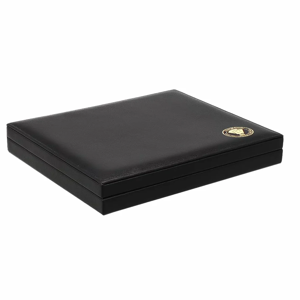 SAFE Złota kaseta Deluxe walizka na 6 sztabek złota z wysokiej jakości czarnego materiału skórzanego