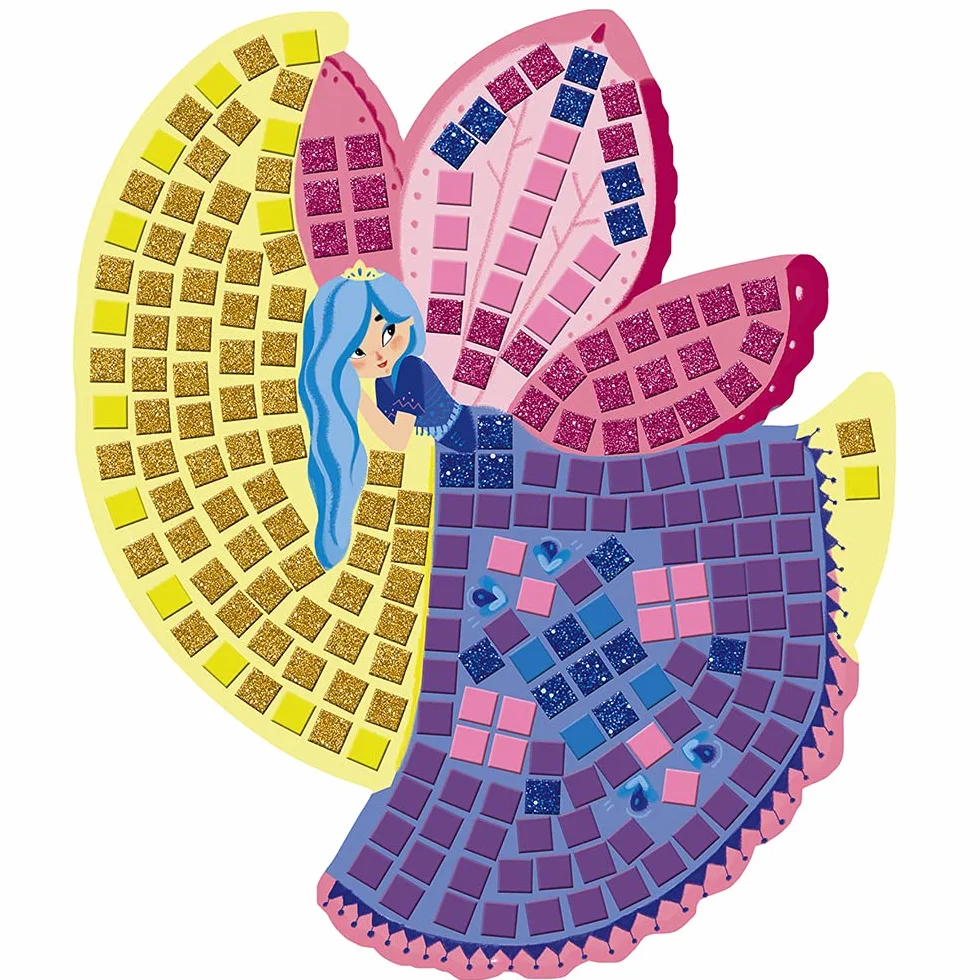 Janod - Fairies Foam Mosaics Box - Les Ateliers du Calme - kreatywny zestaw rekreacyjny dla dzieci - motoryka precyzyjna i nauka koncentracji - od 5 lat, J07960