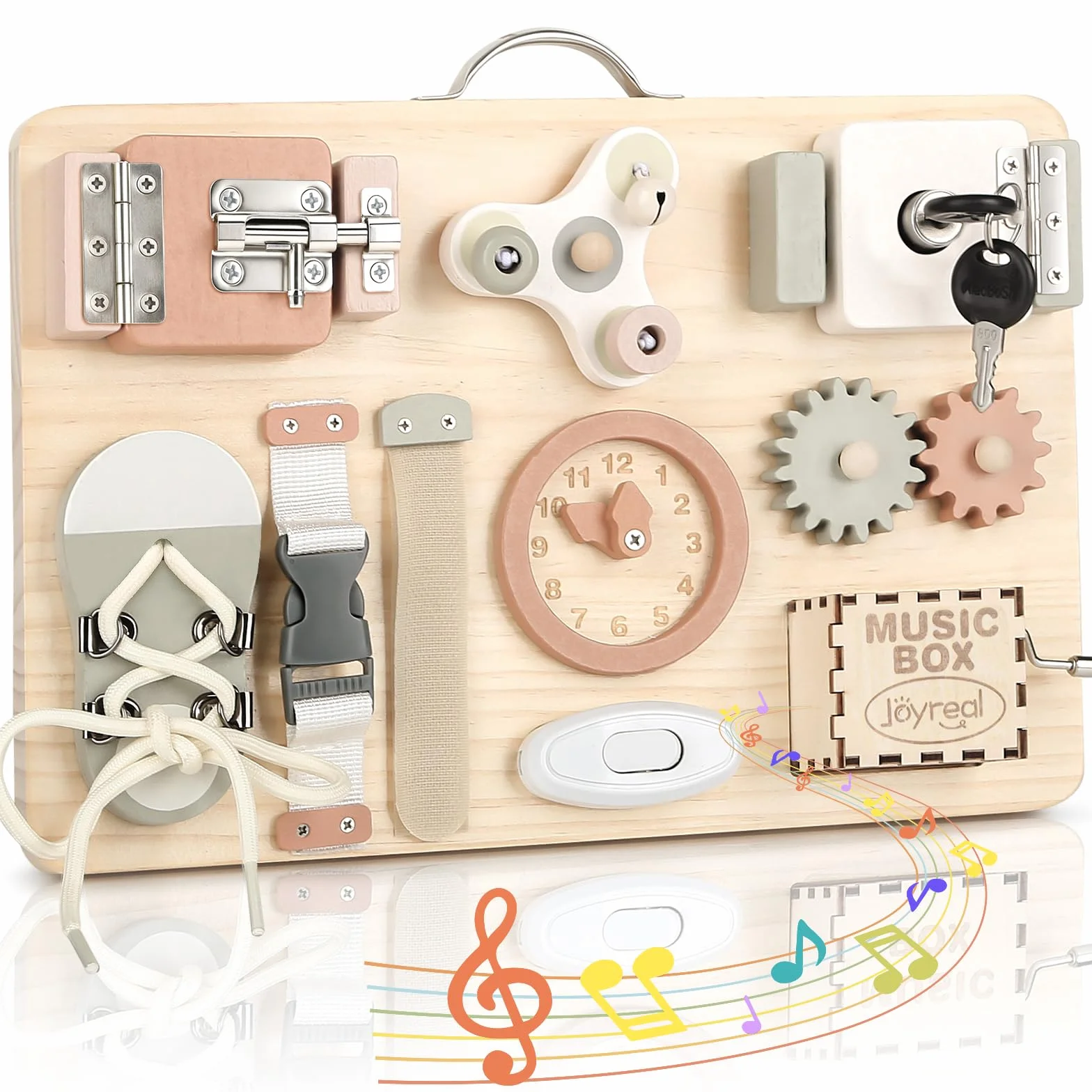 Joyreal Montessori Busy Board Activity Board zabawka motoryczna, deska sensoryczna