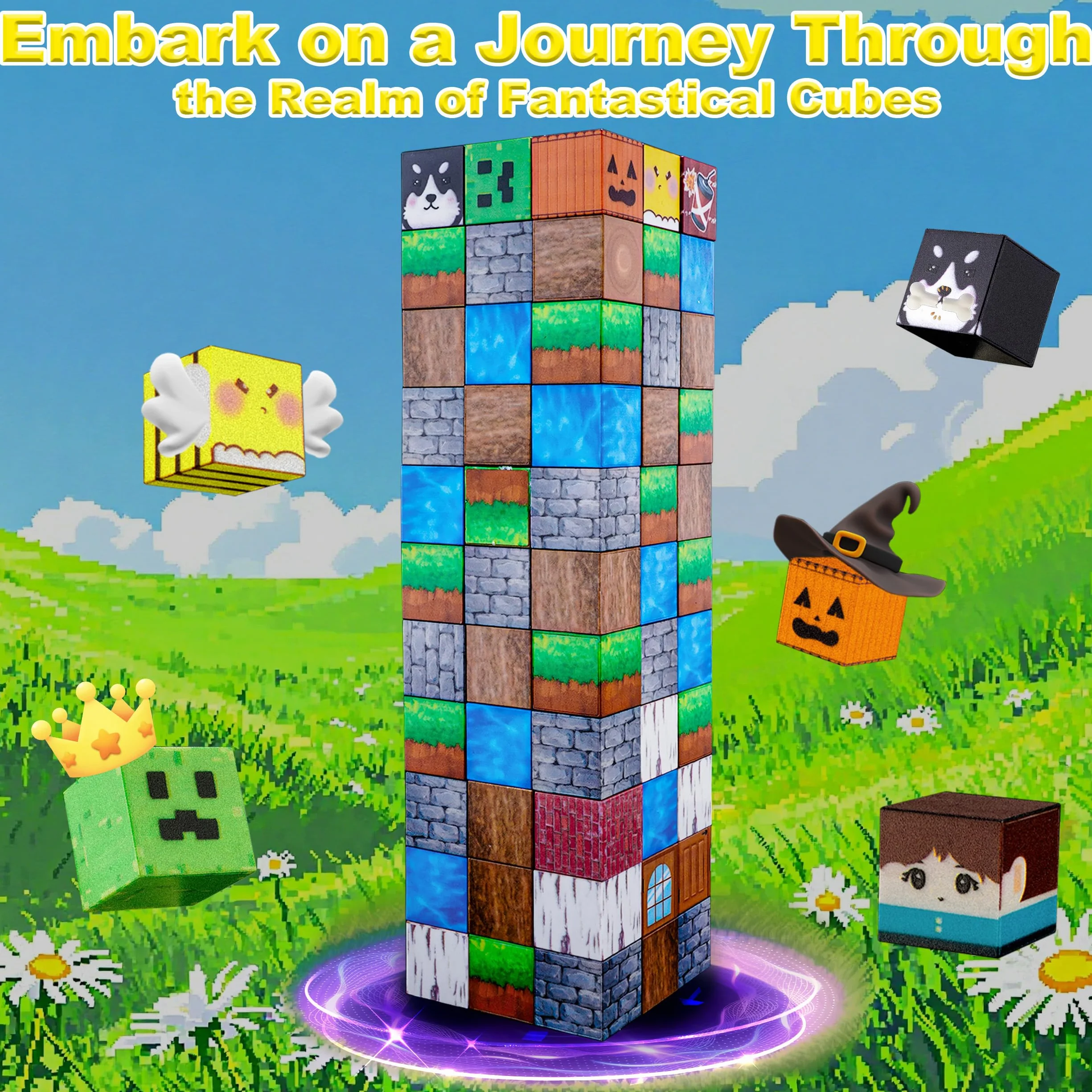 magnetyczne klocki konstrukcyjne, 108 sztuk, gra edukacyjna dla dzieci 3-12 lat kostki magnetyczne