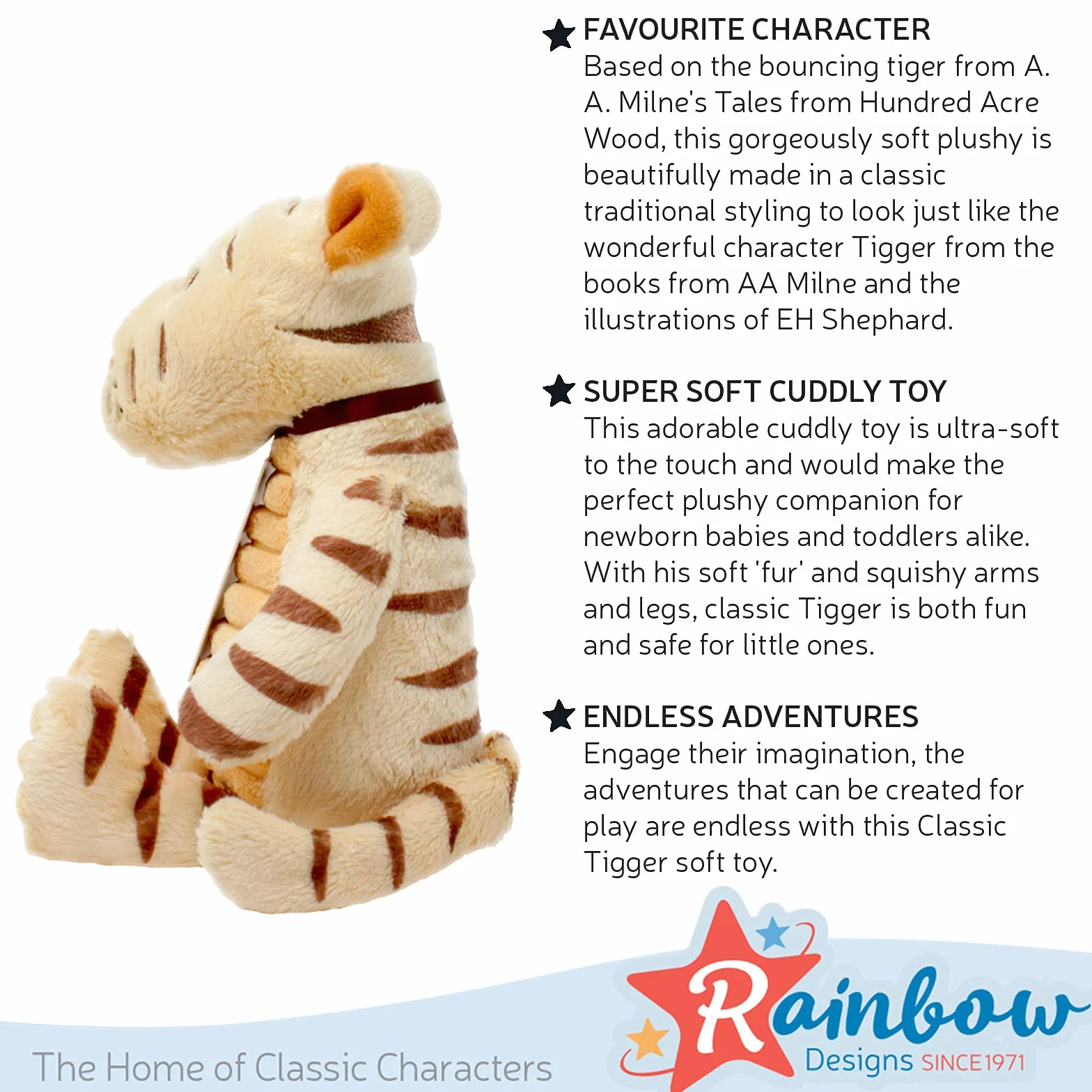 Rainbow Designs DN1471 Winnie The Pooh & Friends Pooh Classic Tigger Soft Toy (12Cm),Brown