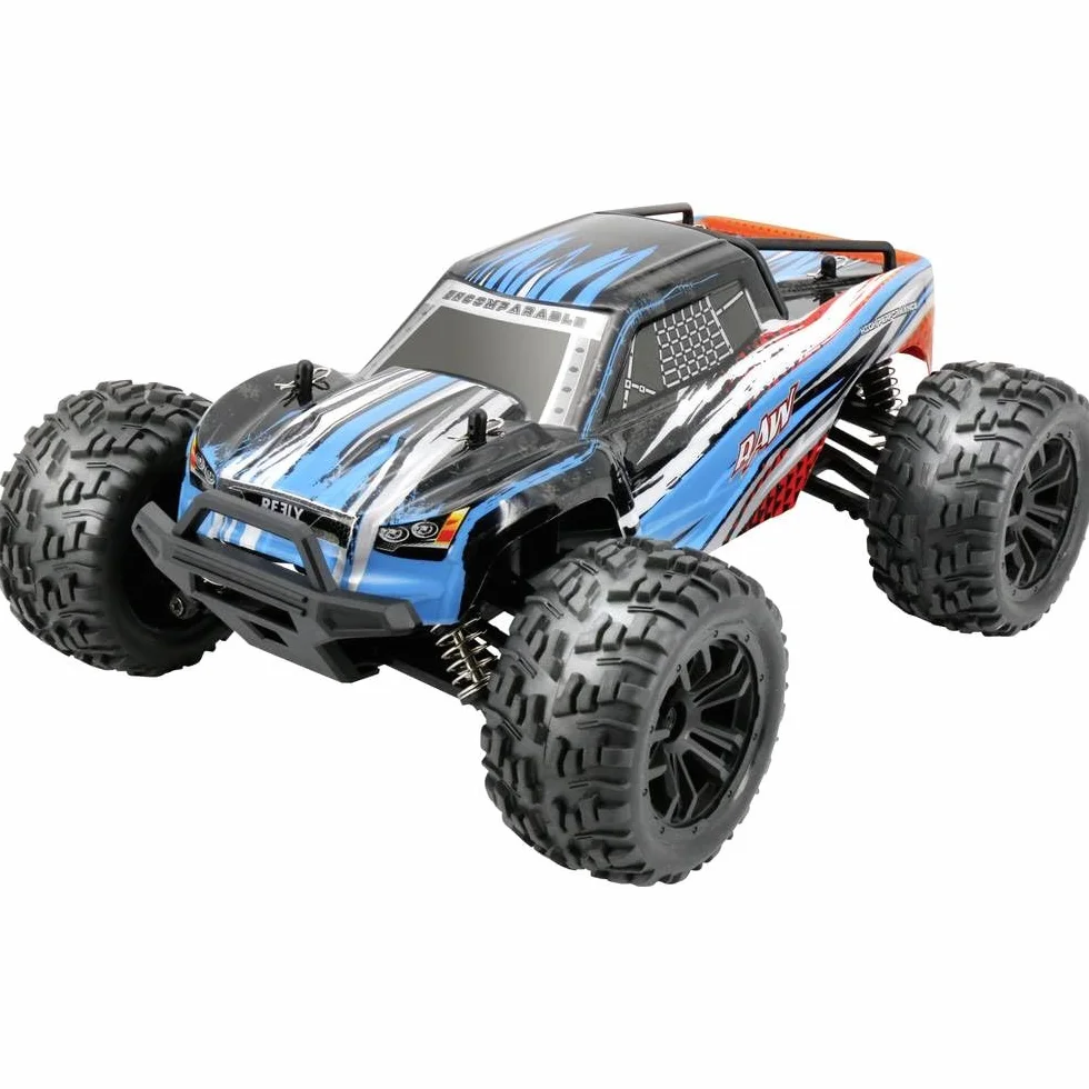 Reely RAW niebieski szczotkowany 1:14 RC model samochodu elektryczny monster truck napęd na wszystkie koła (4WD) RTR 2,4 GHz z z akumulatorem i ładowarką