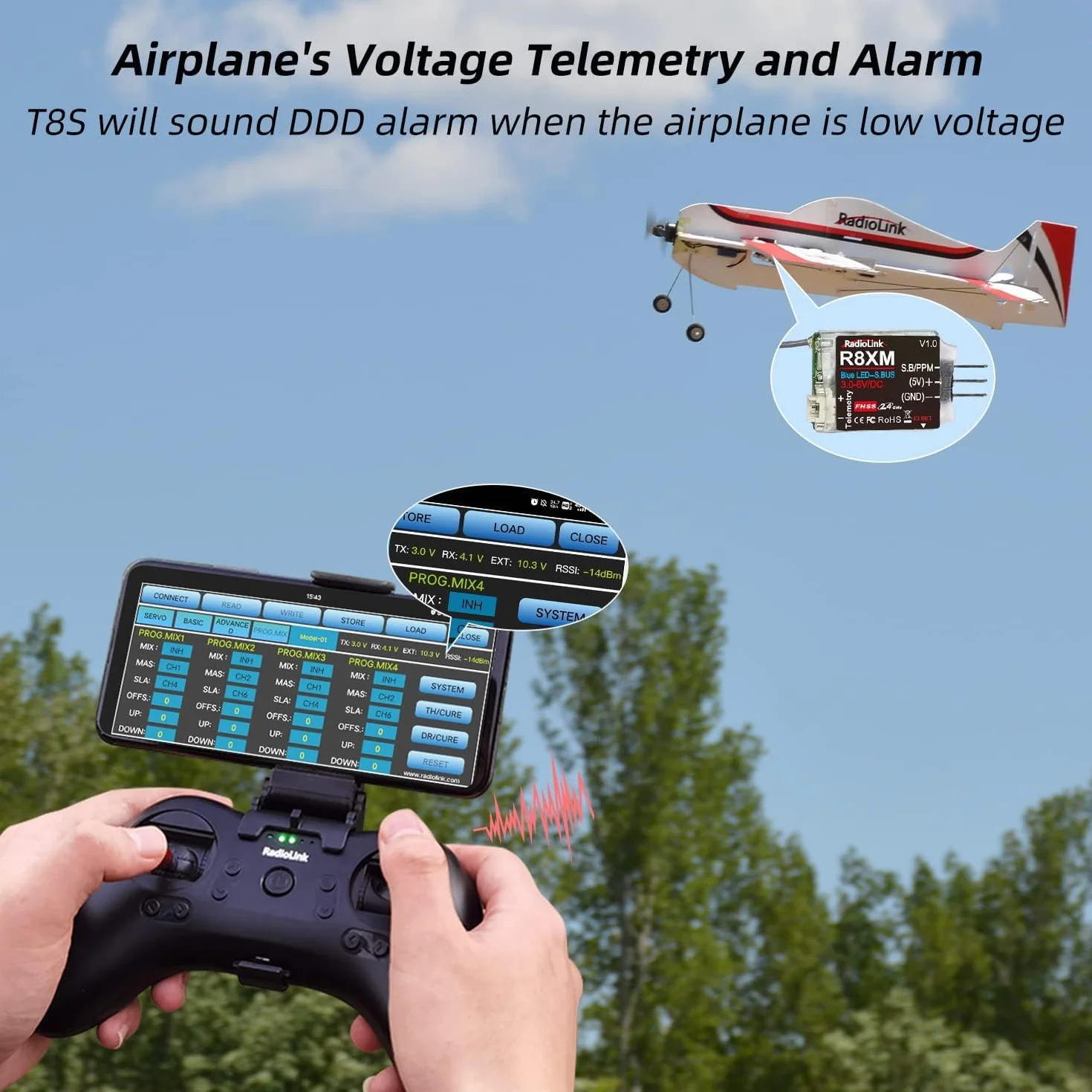 Radiolink A560 Gotowy do latania (RTF) RC Gyro Samolot 4-kanały FC z 6 trybami lotu, wyposażony w 2.4Ghz T8S 8CH nadajnik radiowy, pianka PP, łatwy do latania dla początkujących i doświadczenia