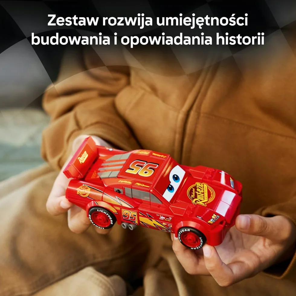 LEGO Speed Champions | Zygzak McQueen, zabawka konstrukcyjna dla chłopca i dziewczynki, samochód do składania dla 9-latka, zestaw z filmu Auta Disney Pixar, pomysł na prezent dla dzieci 77255