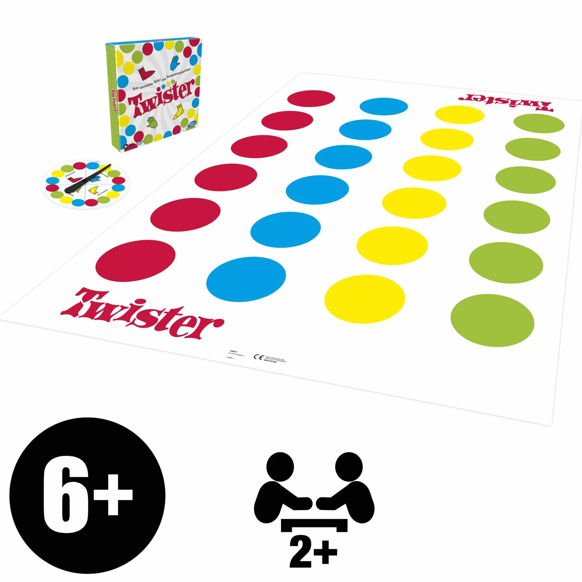 Hasbro Gaming Twister Gra Towarzyska, Wielokolorowy, Od 8 lat