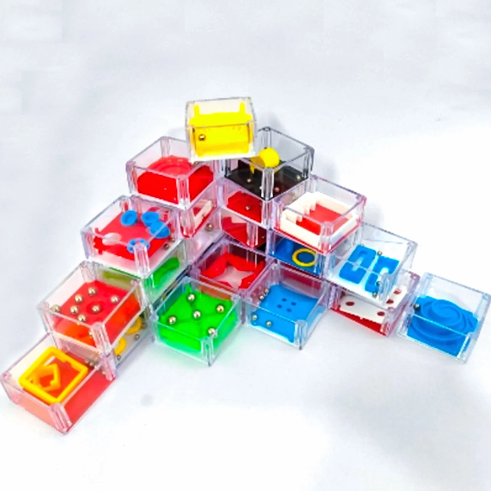 24 sztuki minigier logicznych, labirynt kostki 3D, gra zręcznościowa, łamigłówka, piłki - zabawki edukacyjne dla dorosłych i dzieci