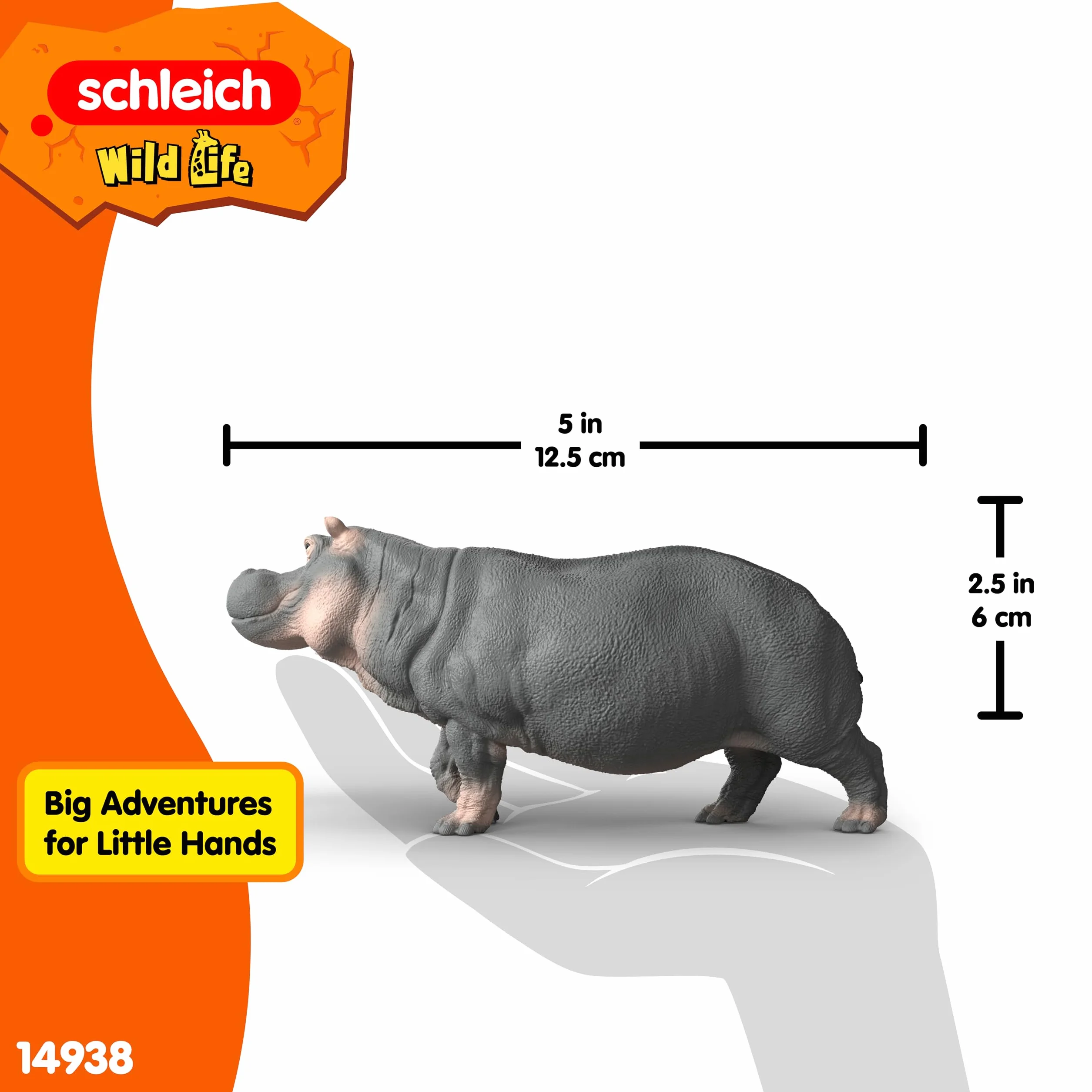 schleich WILD LIFE | Hipopotam 14938 | Szczegółowa figurka zwierzęcia i kolekcjonerska | Zabawka zoo | Prezent dla dzieci | Figurka do zabawy od 3 lat | 13 × 4 × 6 cm