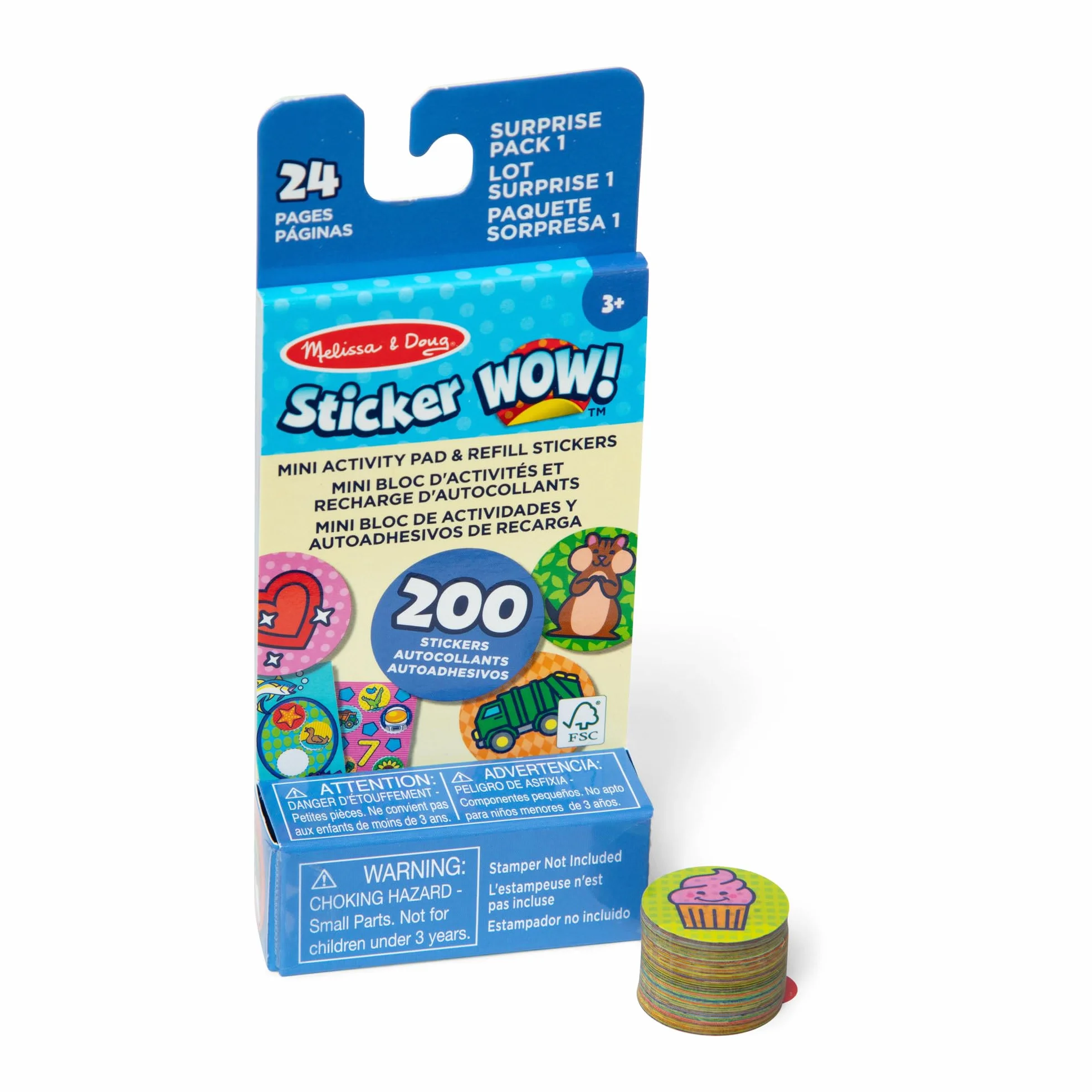 Melissa & Doug Sticker Wow! Mini Blok Aktywności i 200 Naklejek do Uzupełniania - Zabawka do Majsterkowania i Kolekcjonowania z Różnymi Naklejkami Niespodziankami