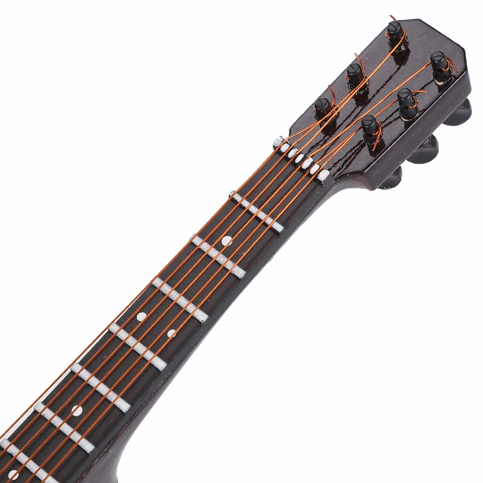 drewniana gitara miniatura, muzyczna ozdoba czarna 15 cm for domku dla lalek