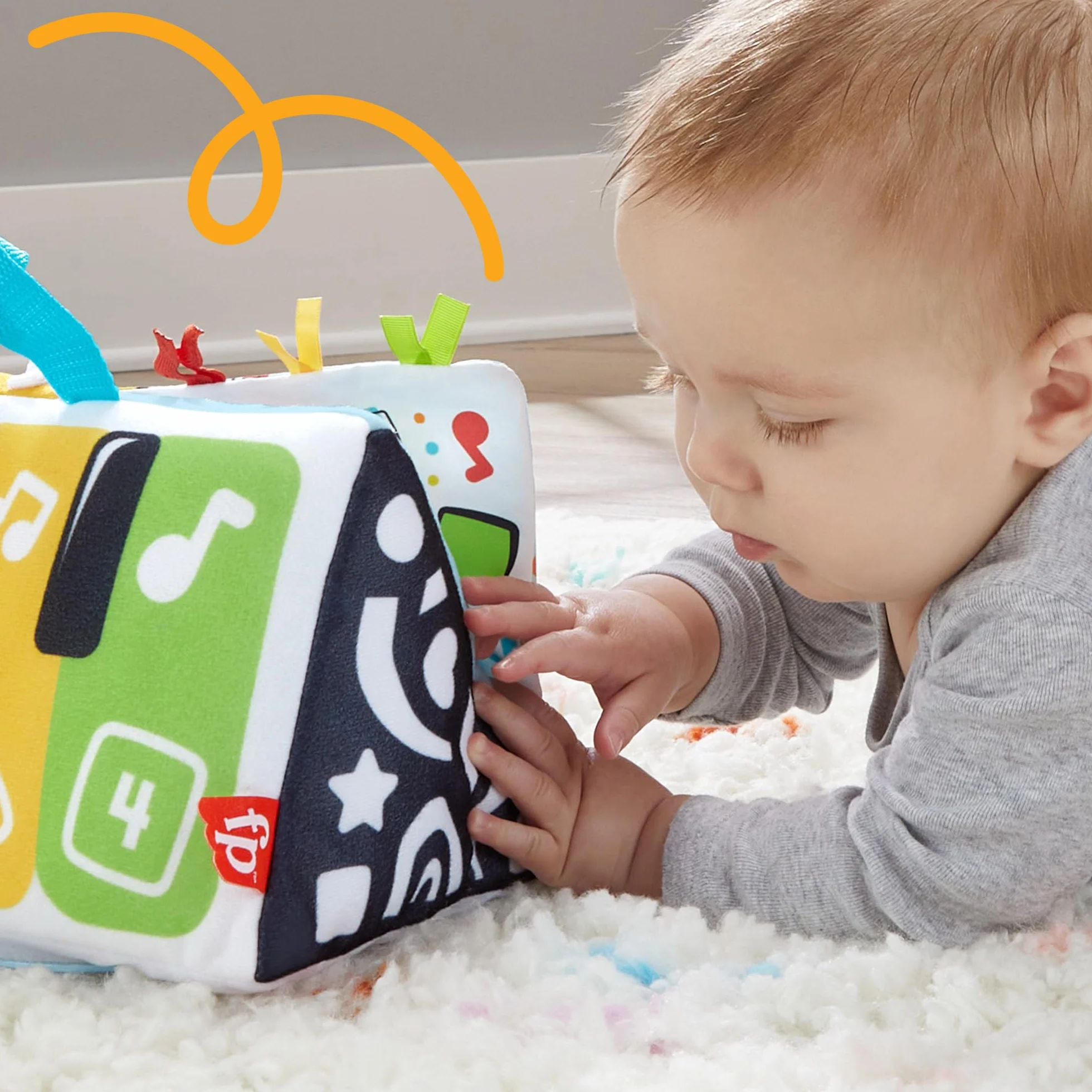 Fisher-Price Miękkie pianinko Baw się i kop HND54 Zabawka ze światełkami i muzyką dla niemowląt
