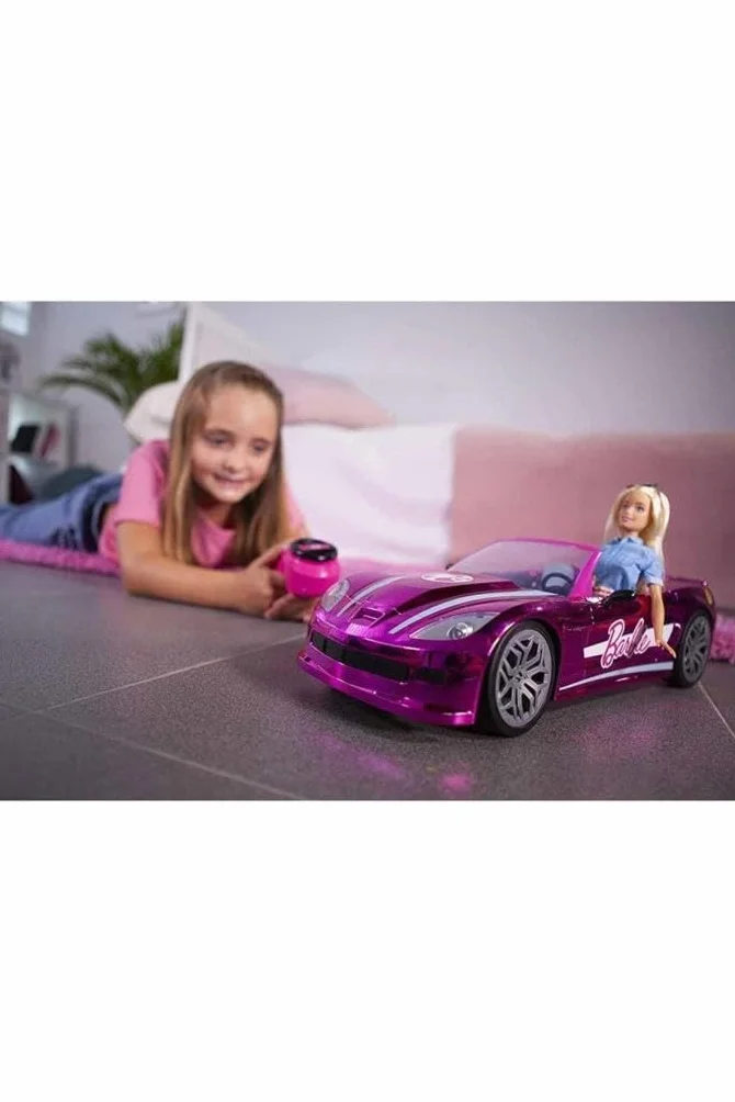 Mondo Motors – Mattel Barbie Dream Car Cabrio Glamour – samochód RC dla dzieci Barbie – dwuosobowy – realistyczne detale – różowy