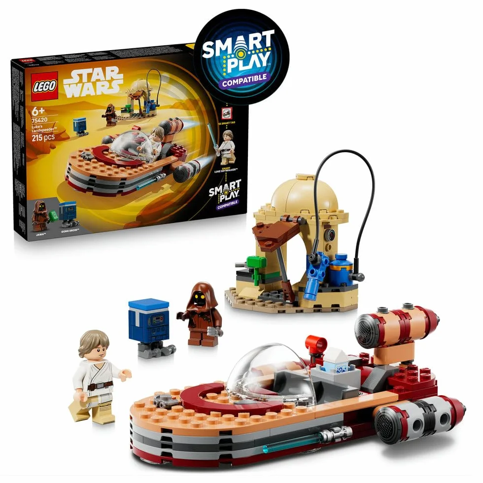 LEGO Star Wars 75420 SMART Play: Śmigacz Luke'a, interaktywna zabawka dla dziecka, zestaw kompatybilny z 1 x SMART Tagiem i minifigurką Luke'a Skywalkera - prezent dla dzieci od 6 lat i fanów