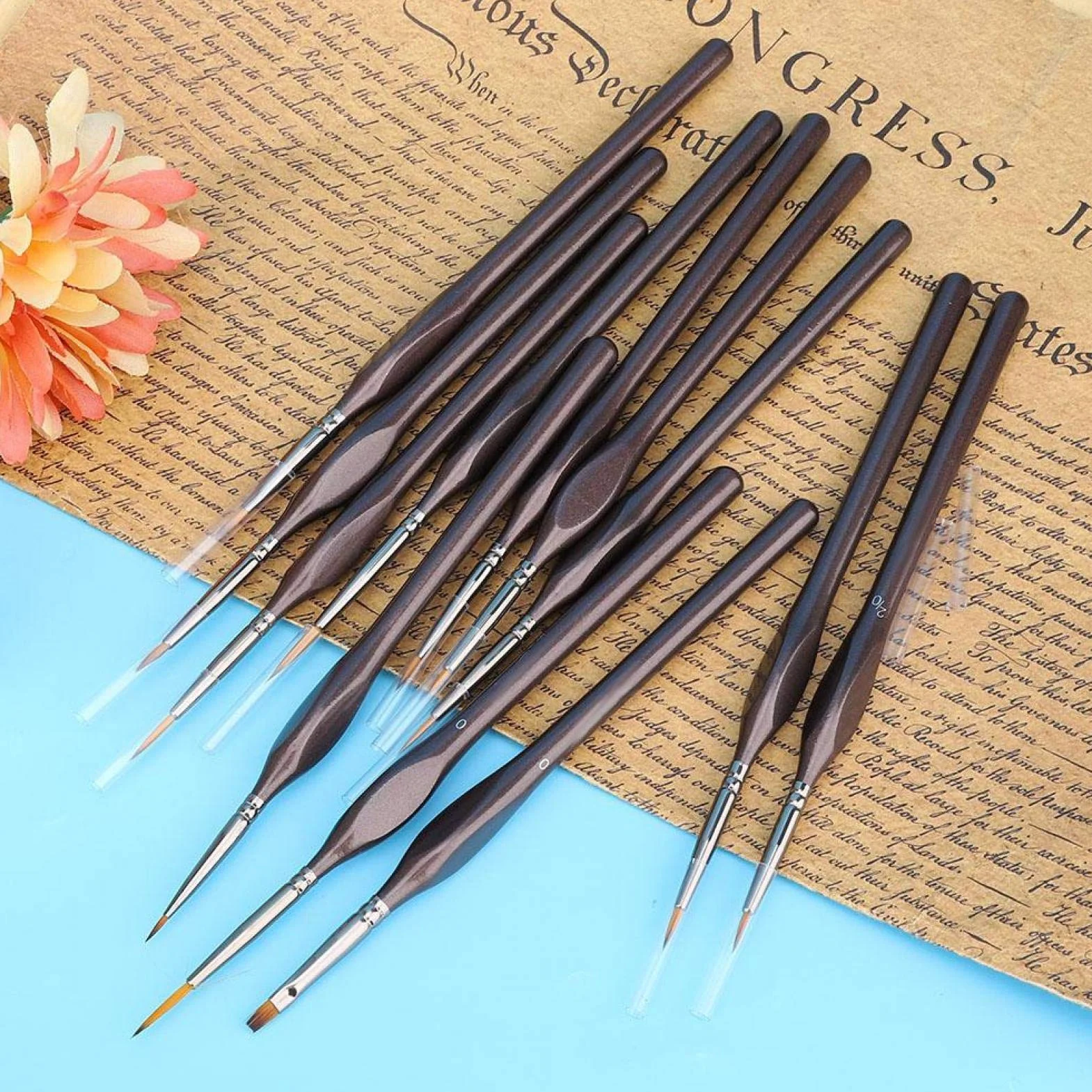 12 szt. ma?y miniaturowy zestaw p?dzli do malowania pins delikatna wk?adka szczotki do malowania artystycznego zestaw narz?dzi do malowania z torb? do Paintbrushes