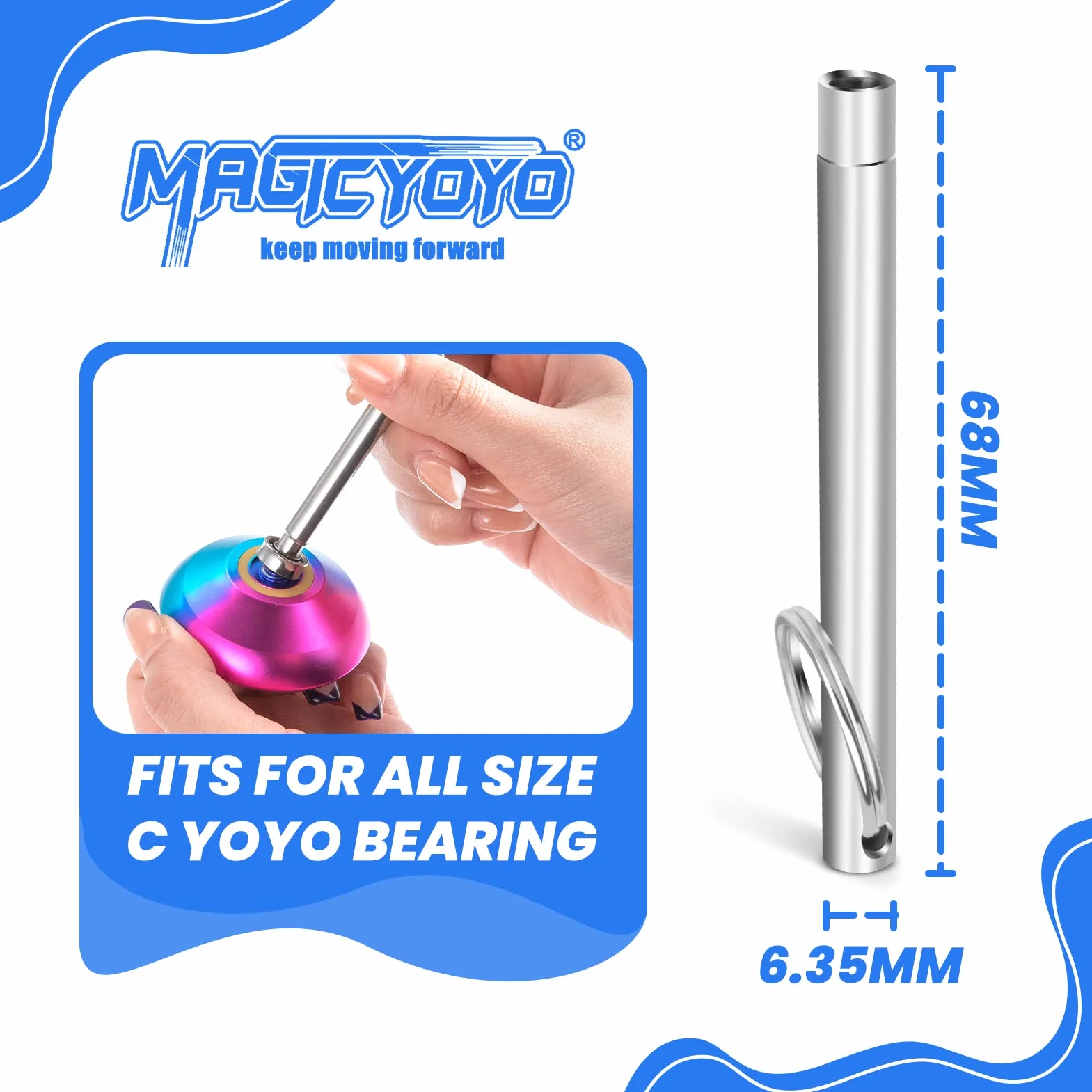 YOSTAR Zestaw Łożysk do Crystal Yoyo K2, 2 Tryby: 2 Responsywne + 2 Niereagujące Łożyska, 2 Osie 8 mm + 2 Osie 10 mm + 8 Responsywnych