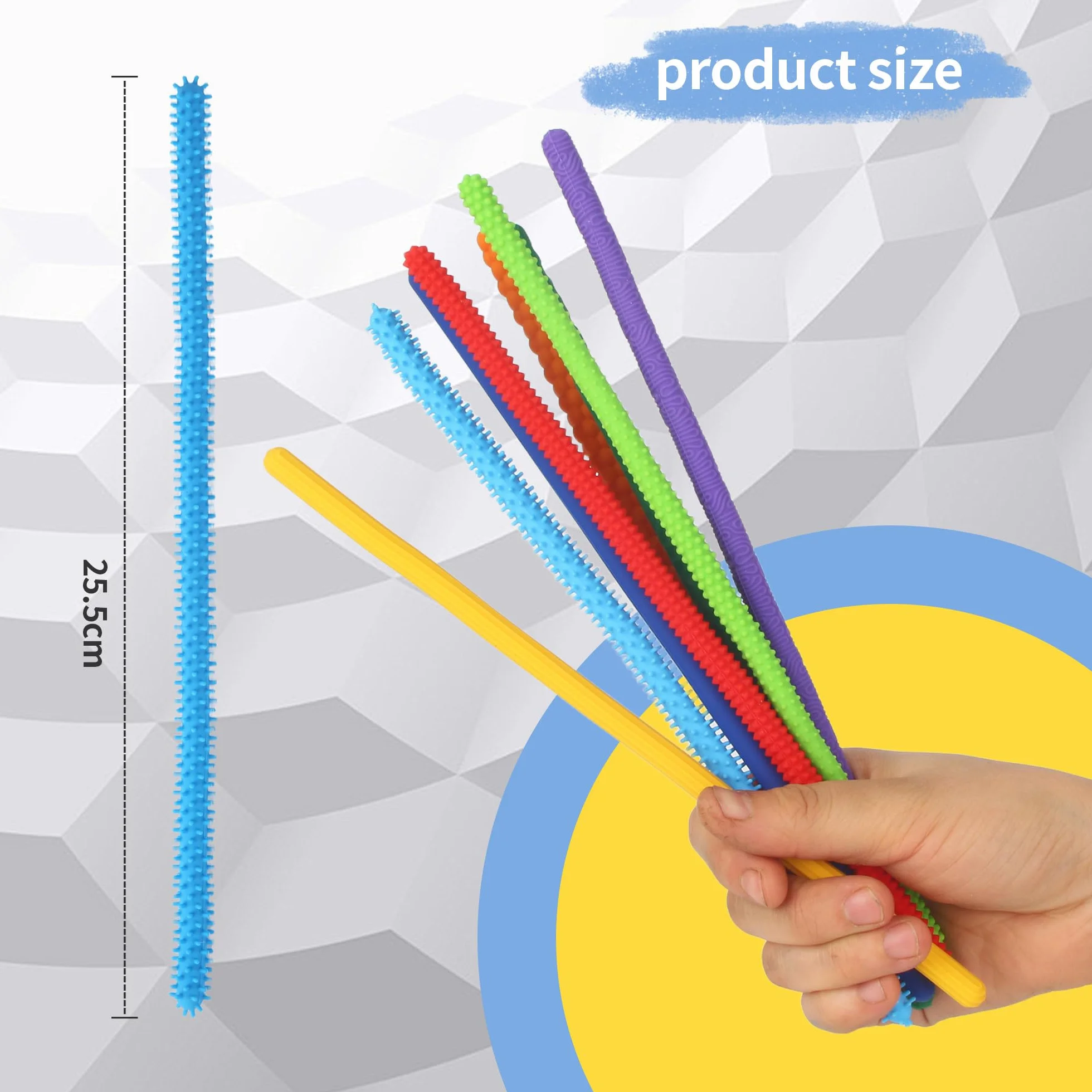 Zestaw 8 szt. silikonowych zabawek sensorycznych Fidget Toys Stick antystresowe dla dzieci i dorosłych ADHD autyzm