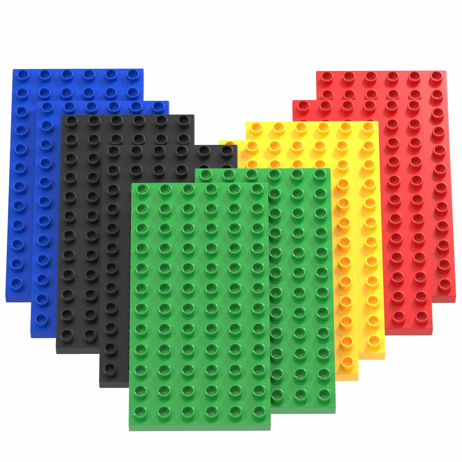 Duże płyty budowlane 19 cm x 9,5 cm kompatybilne z klockami wiodących marek 10 sztuk