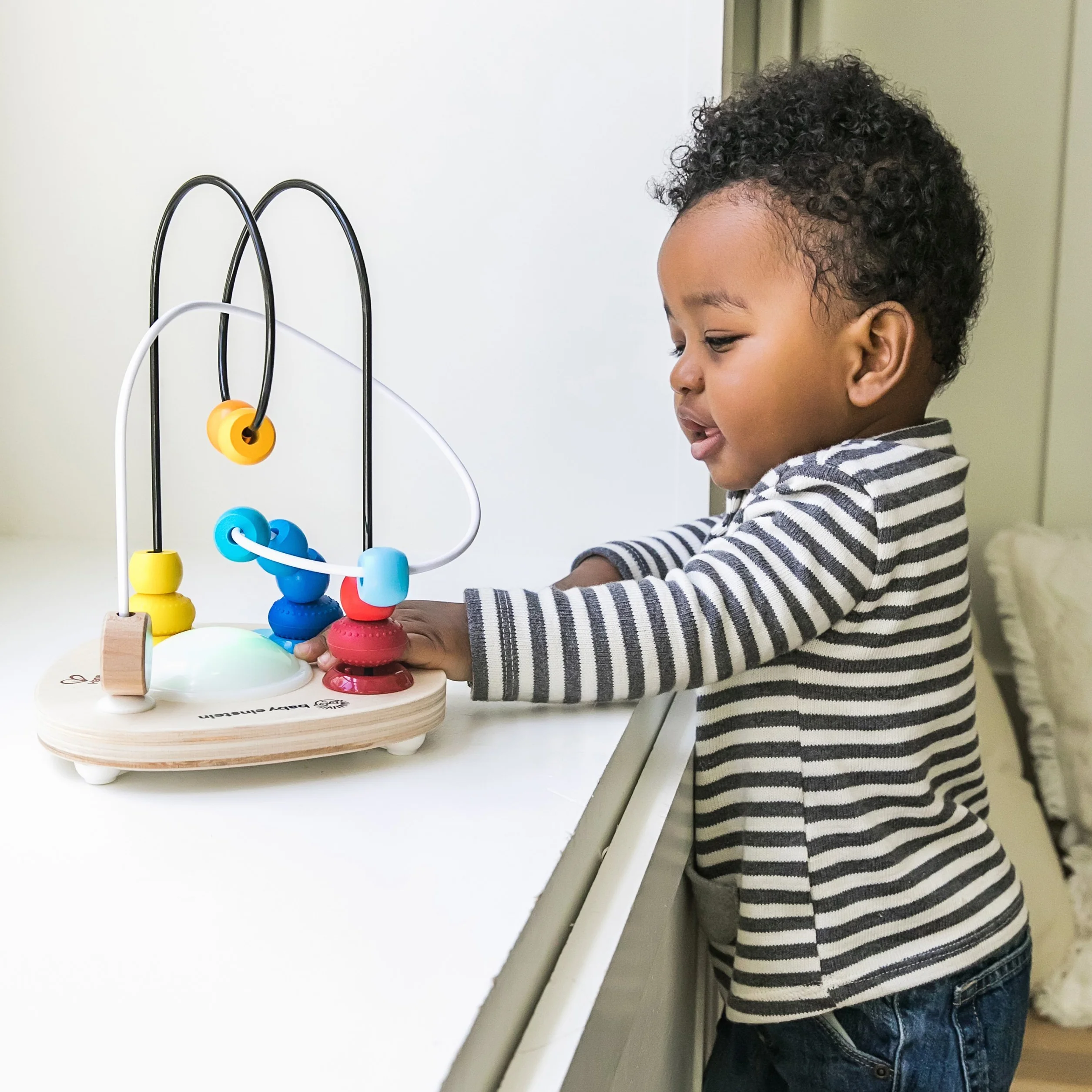Baby Einstein Hape kolorowy mikser koralik labirynt muzyczna drewniana zabawka
