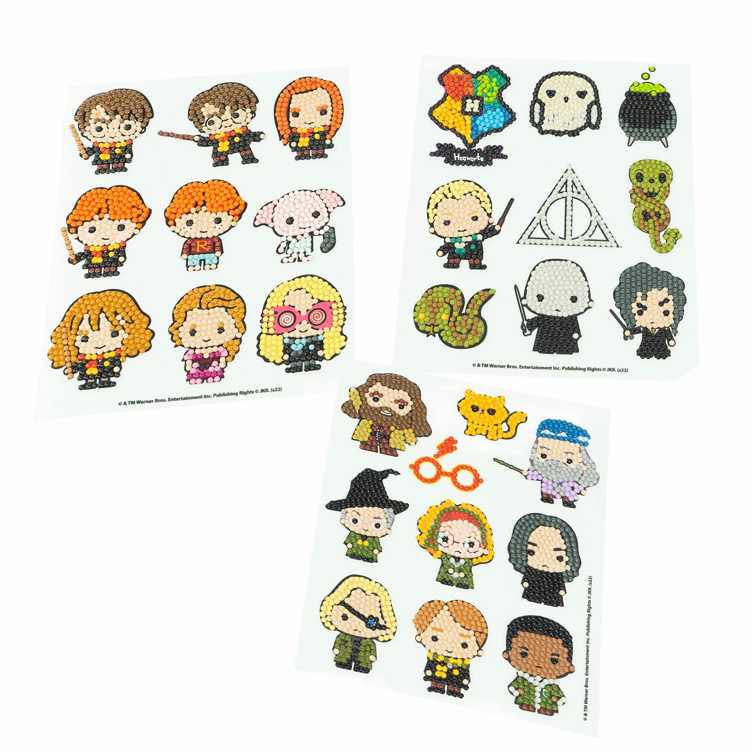 DIAMANTINY Harry Potter - Wizarding Deco Stickers - zestaw do tworzenia mozaiki, aktywności Crystal Art, Diamond Painting, 27 naklejek z kamieniami szlachetnymi - cod 21101