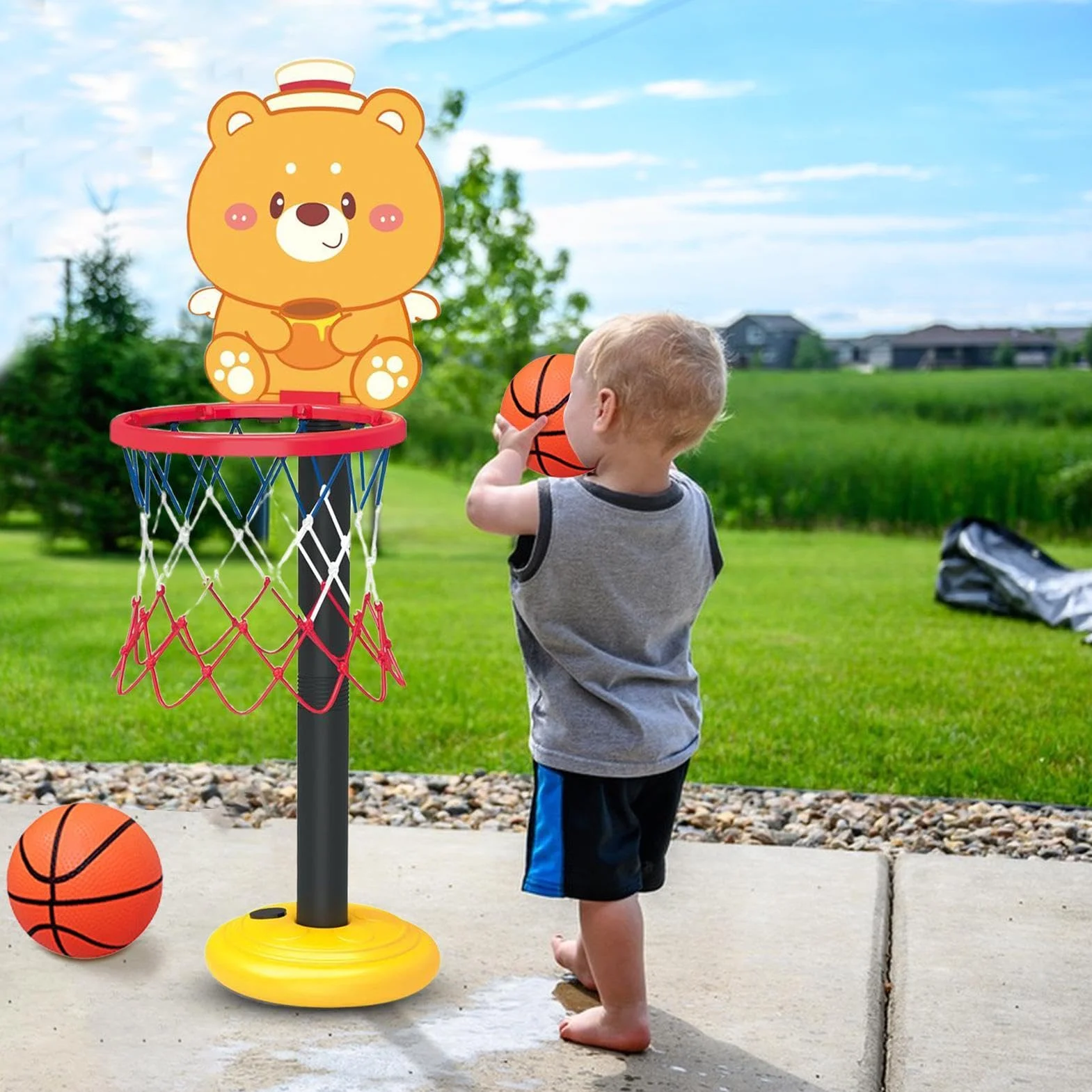 Kids Basketball Hoop Indoor Game Sport Toy Portable Early Education