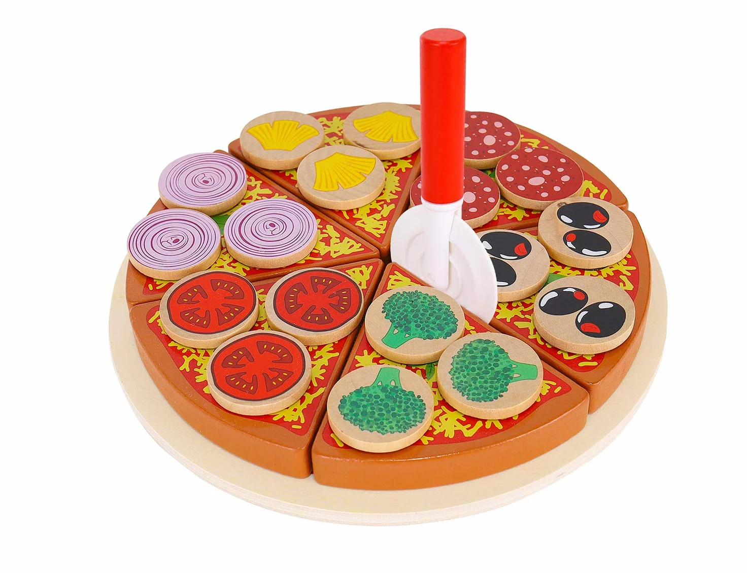 KRUZZEL Cięcie pizzy do drewna Asortyment zabawek 9354