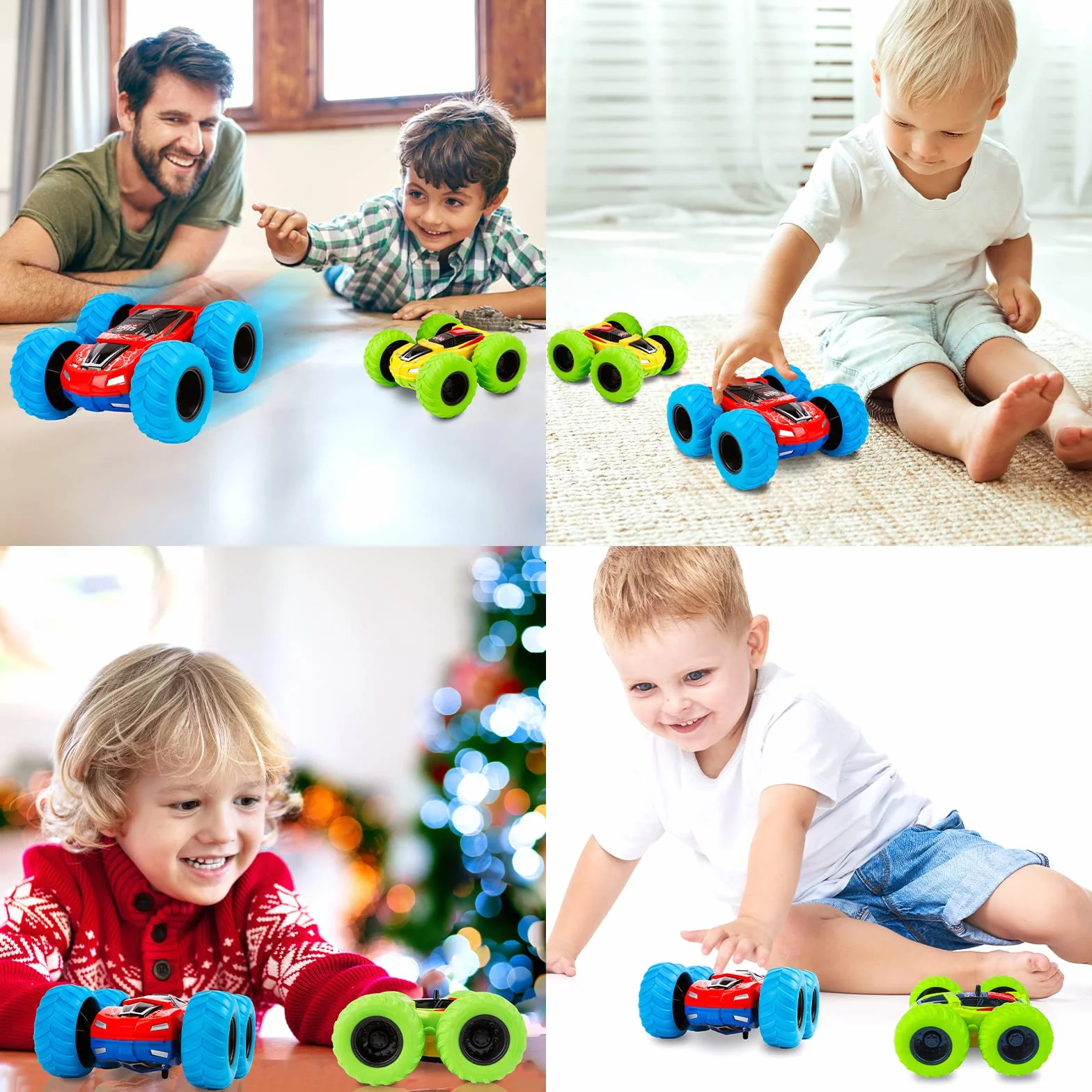 m zimoon Wyciągany samochód, bezwładność Monster Truck samochodziki dwustronne pojazdy napędzane tarciem pojazd push and go pojazd min samochód gumowe koła samochody zabawki prezenty urodzinowe dla