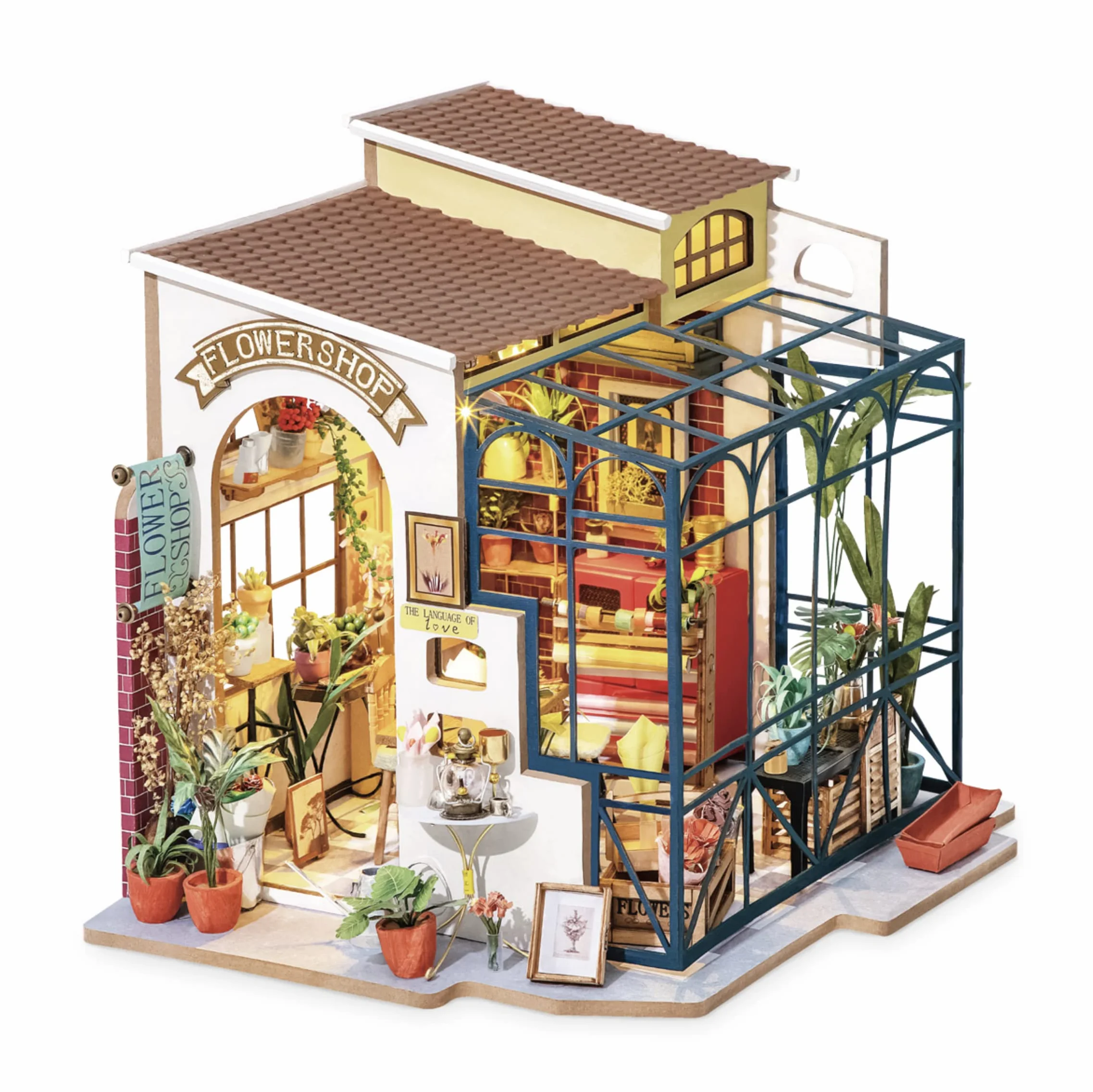 Rolife Robotime Emilys Flower Shop Domowe lalki miniaturowe, brzoza, wielokolorowe, jeden rozmiar
