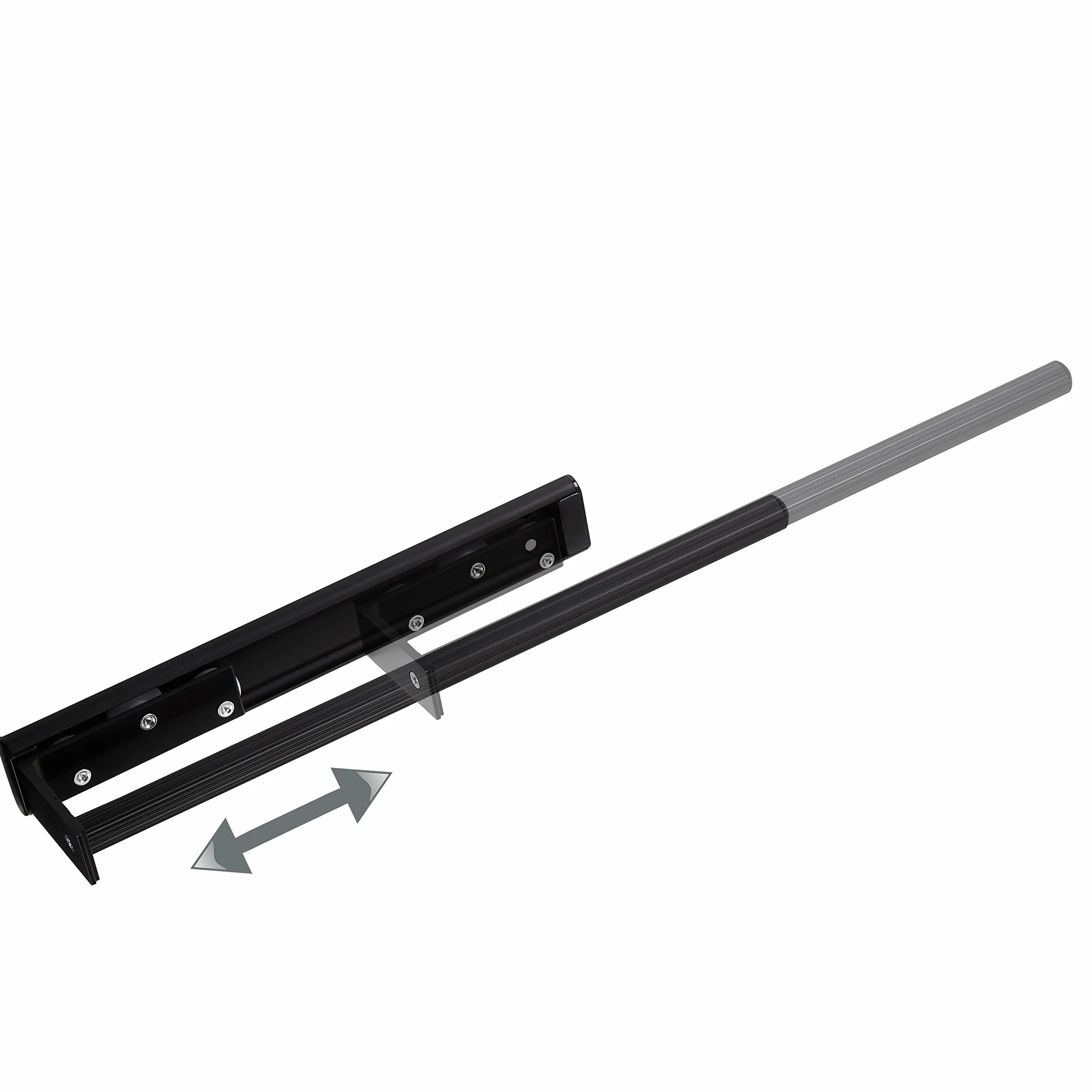 SOTECH Ted aluminiowy wieszak na ręczniki 1 ramię czarny matowy (325-487 mm, wysuwany, obrotowy) teleskopowy wieszak na ręczniki do łazienki lub kuchni