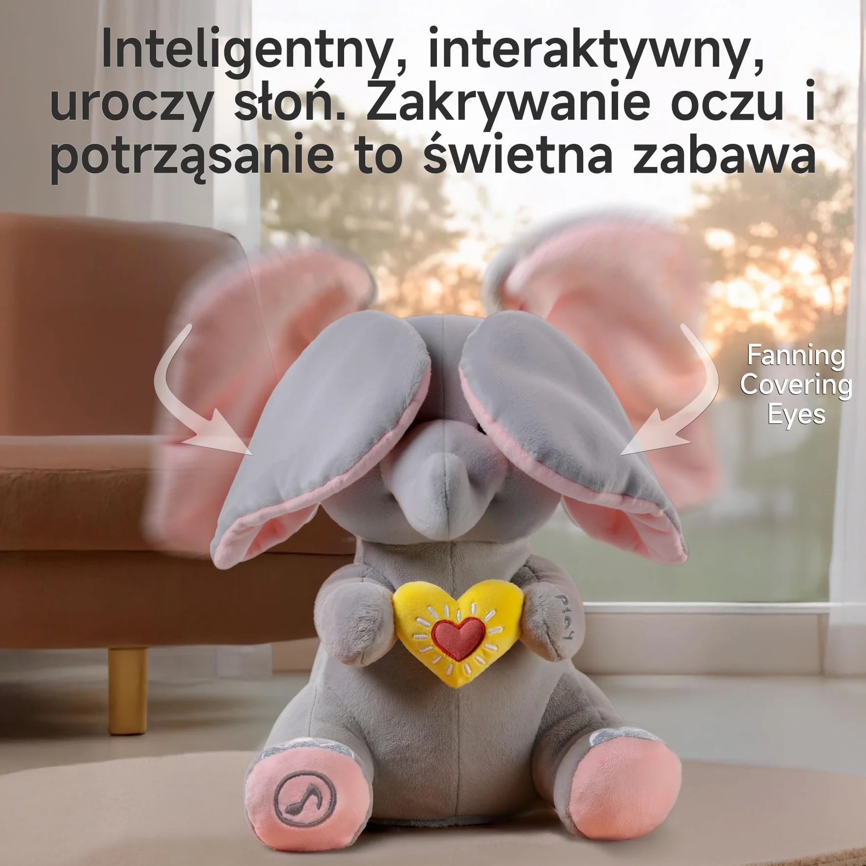 Interaktywny słoń Zabawka Pluszowa, A Kuku Pluszak, Śpiewająca Mówiąca Elektryczna Pluszowy, Prezent dla Dzieci
