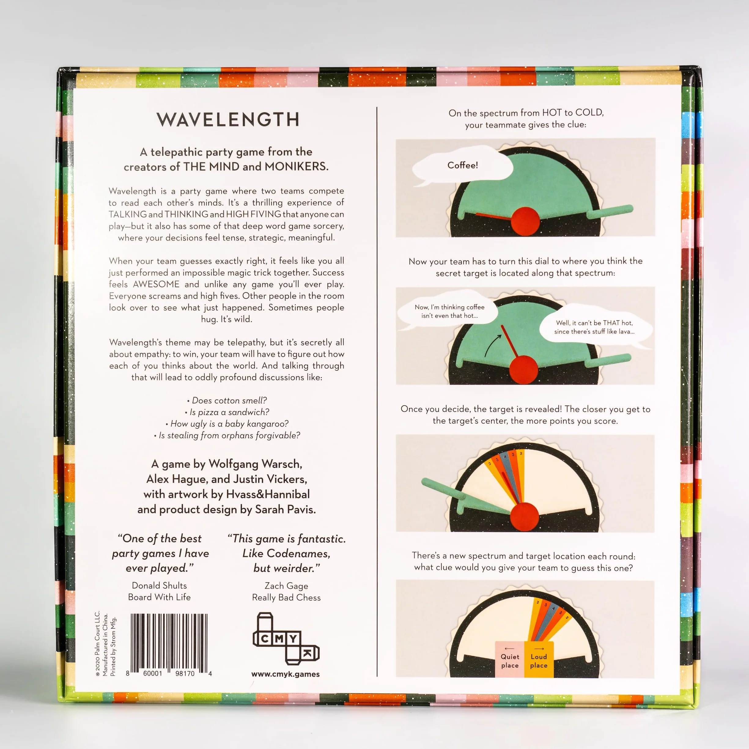 Palm Court, Wavelength: A Telepathic, Party Game, Ages 14+, 2-12 players, 30 to 45 Minutes Playing Time