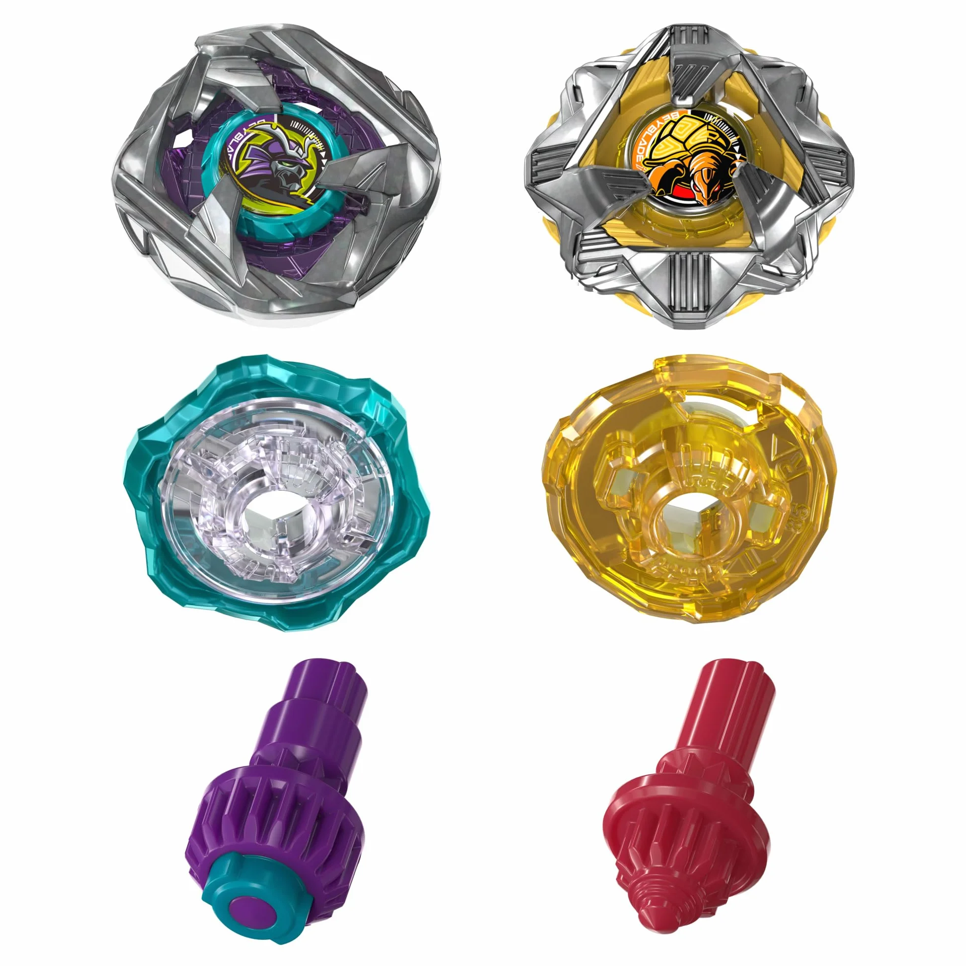 Dwupak bączków Beyblade X Calibur Samurai 6-70M BX i Obsidian Shell 3-85S BX